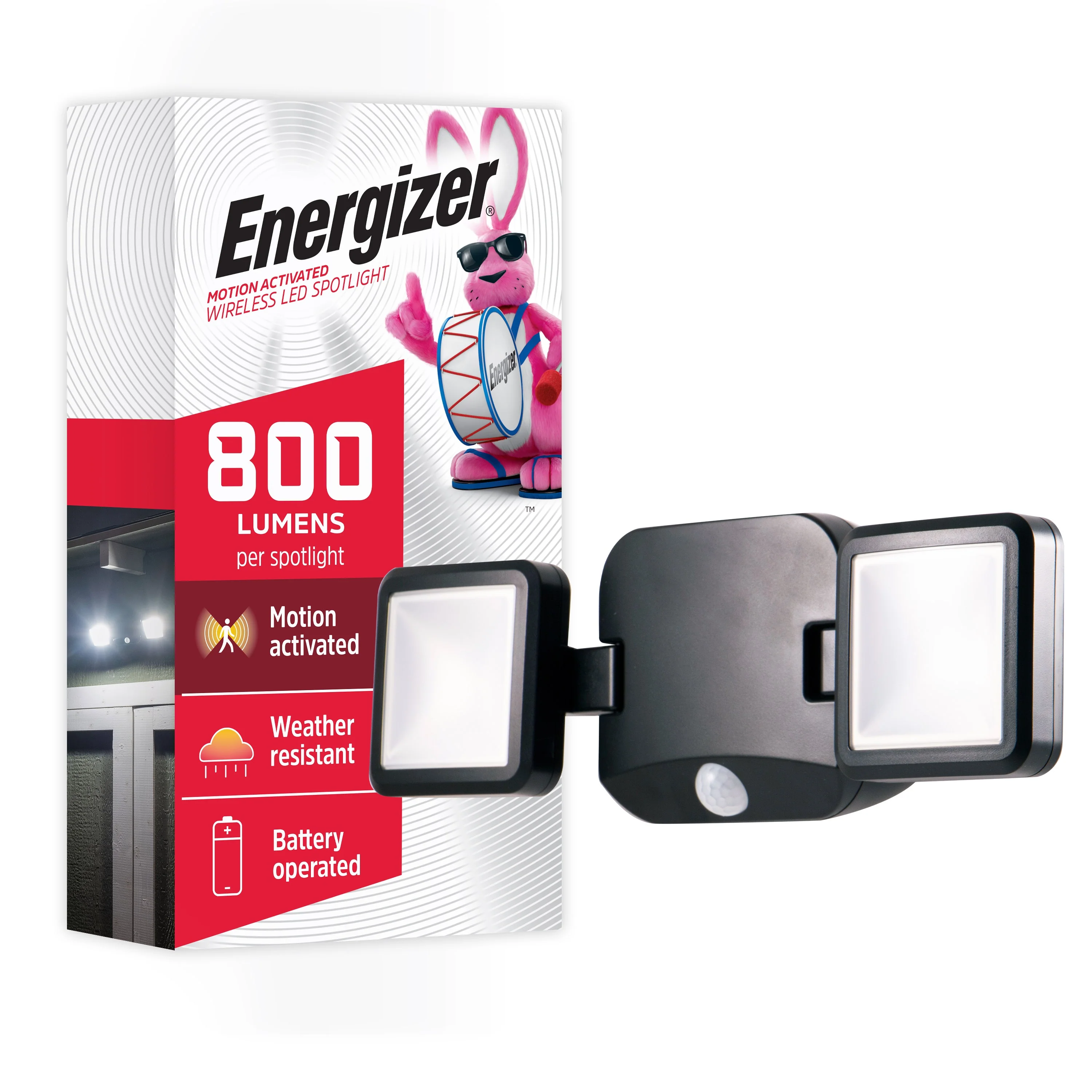 Energizer Outdoor Motion-Sensing LED Dual-Head Security Light, Black - Image 11