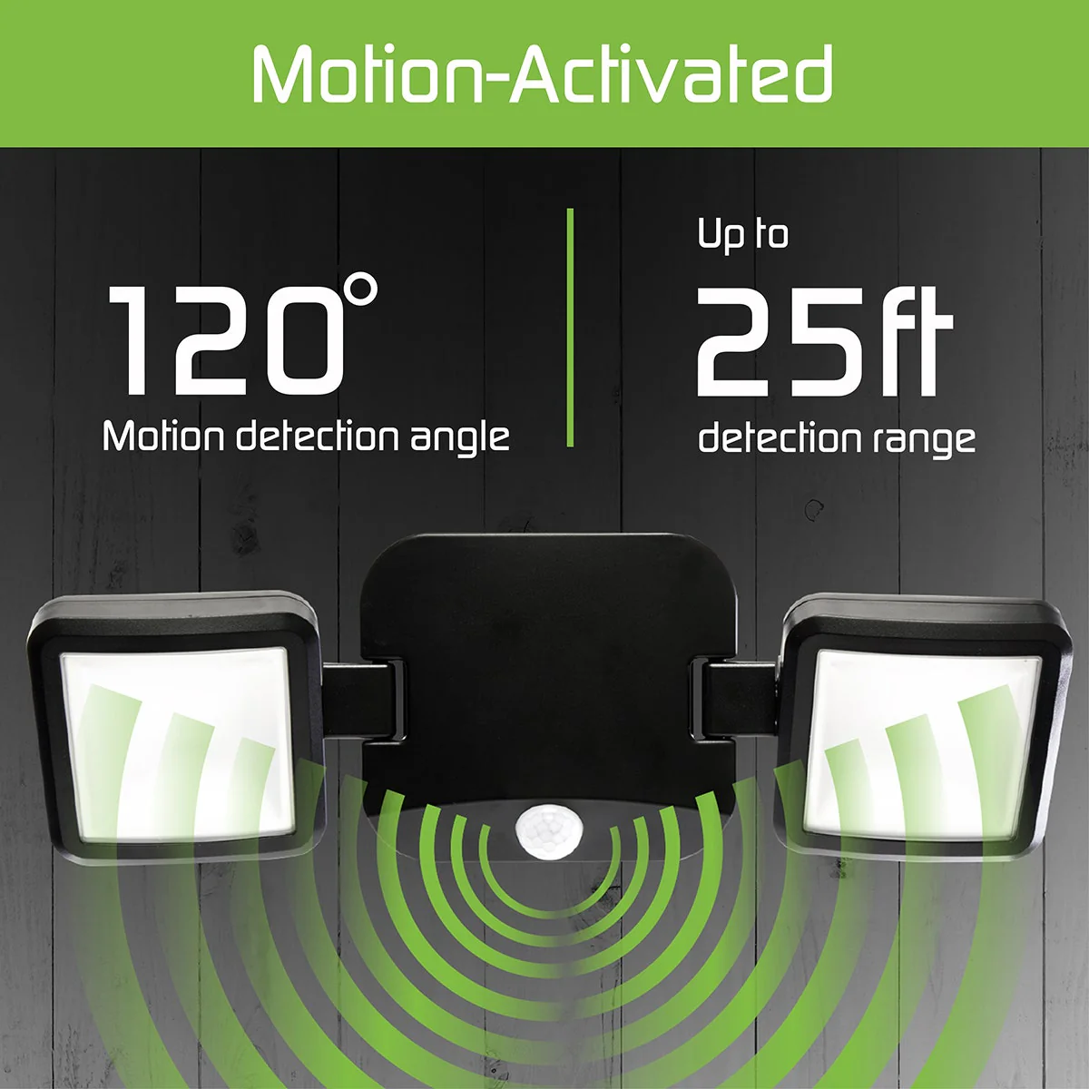 Energizer Outdoor Motion-Sensing LED Dual-Head Security Light, Black - Image 6