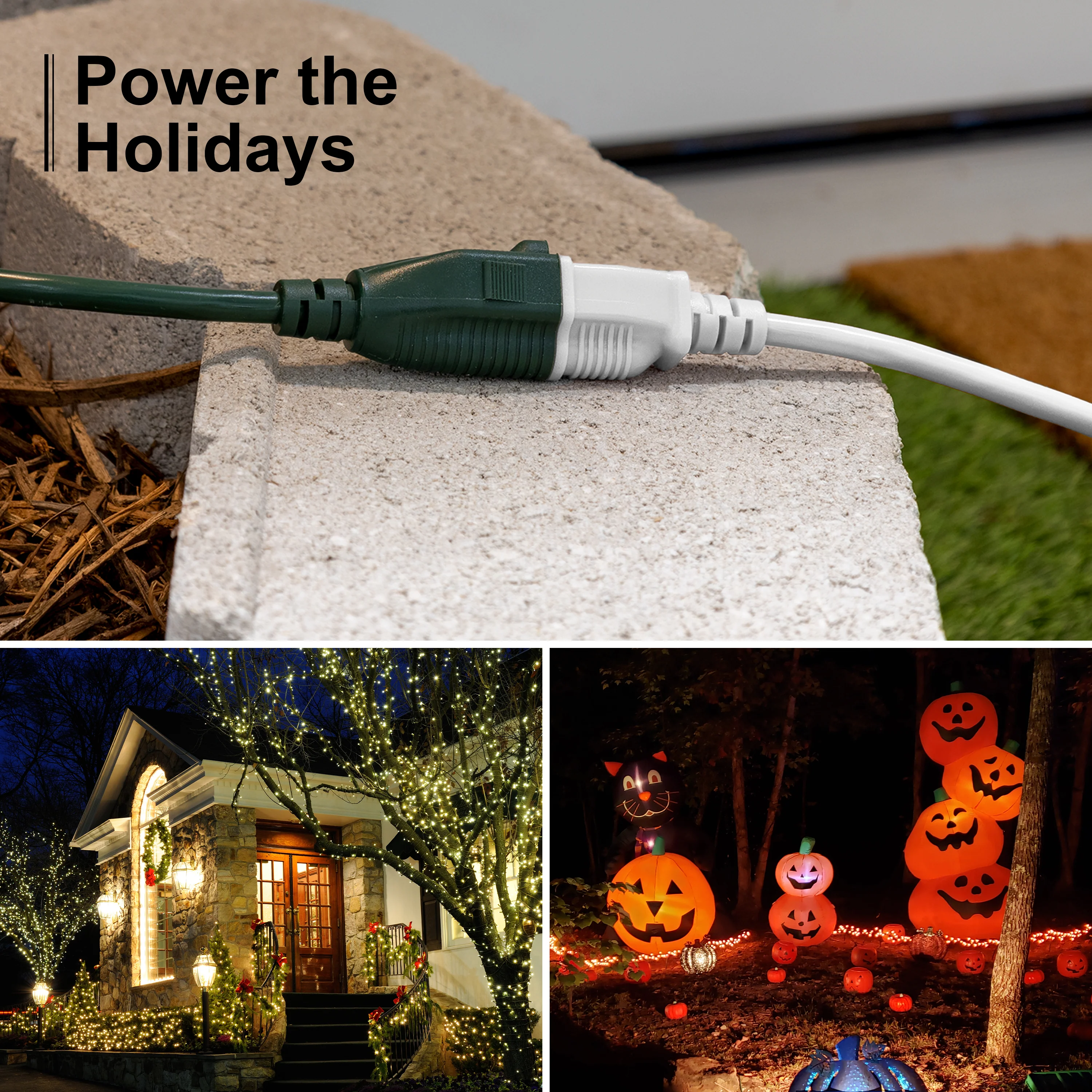 GE 1-Outlet Grounded Extension Cord, Outdoor, 20ft., 16AWG, White - Image 5