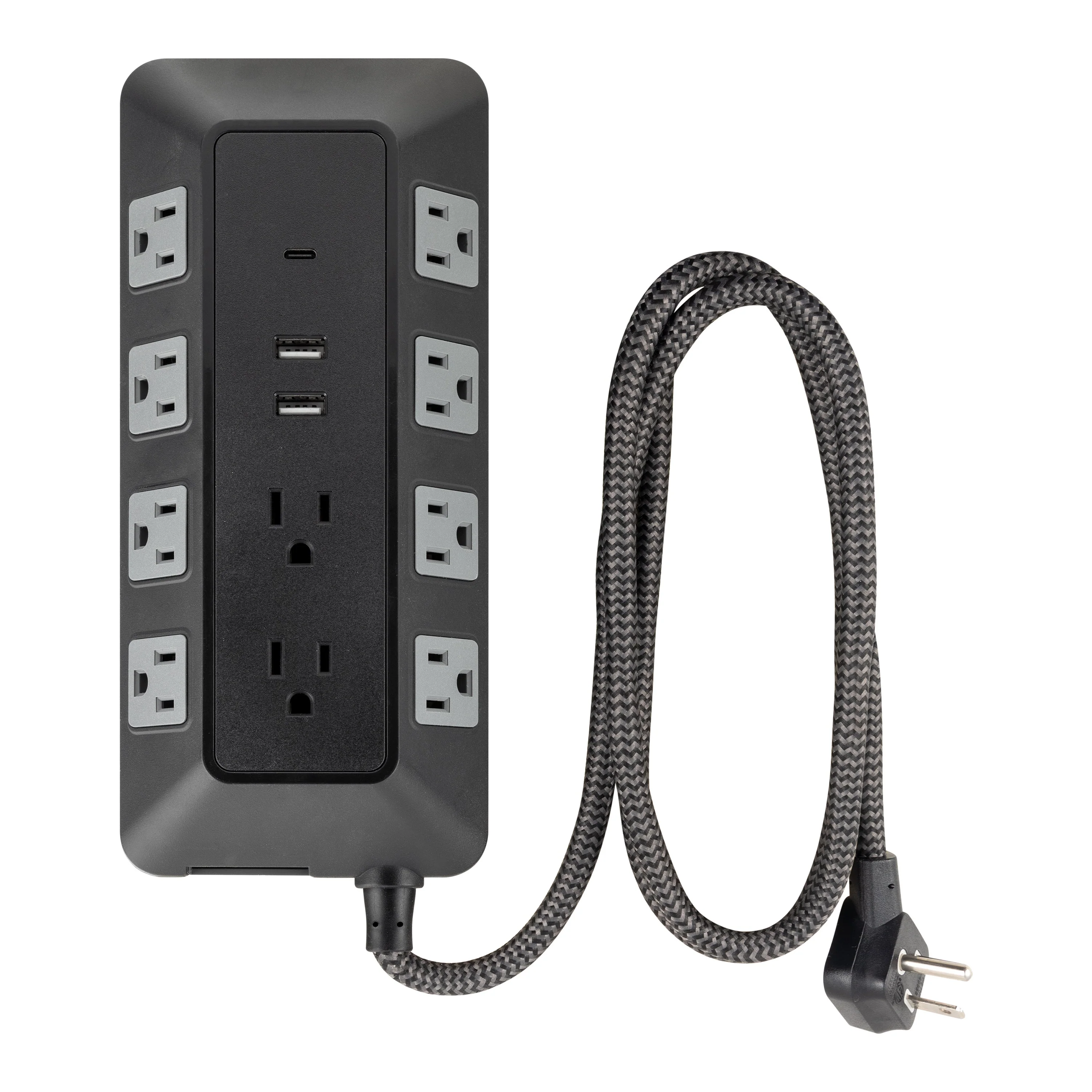 GE 10-Outlet 3-USB 4ft. Surge Protector with Adapter-Spaced Outlets, Black - Image 2