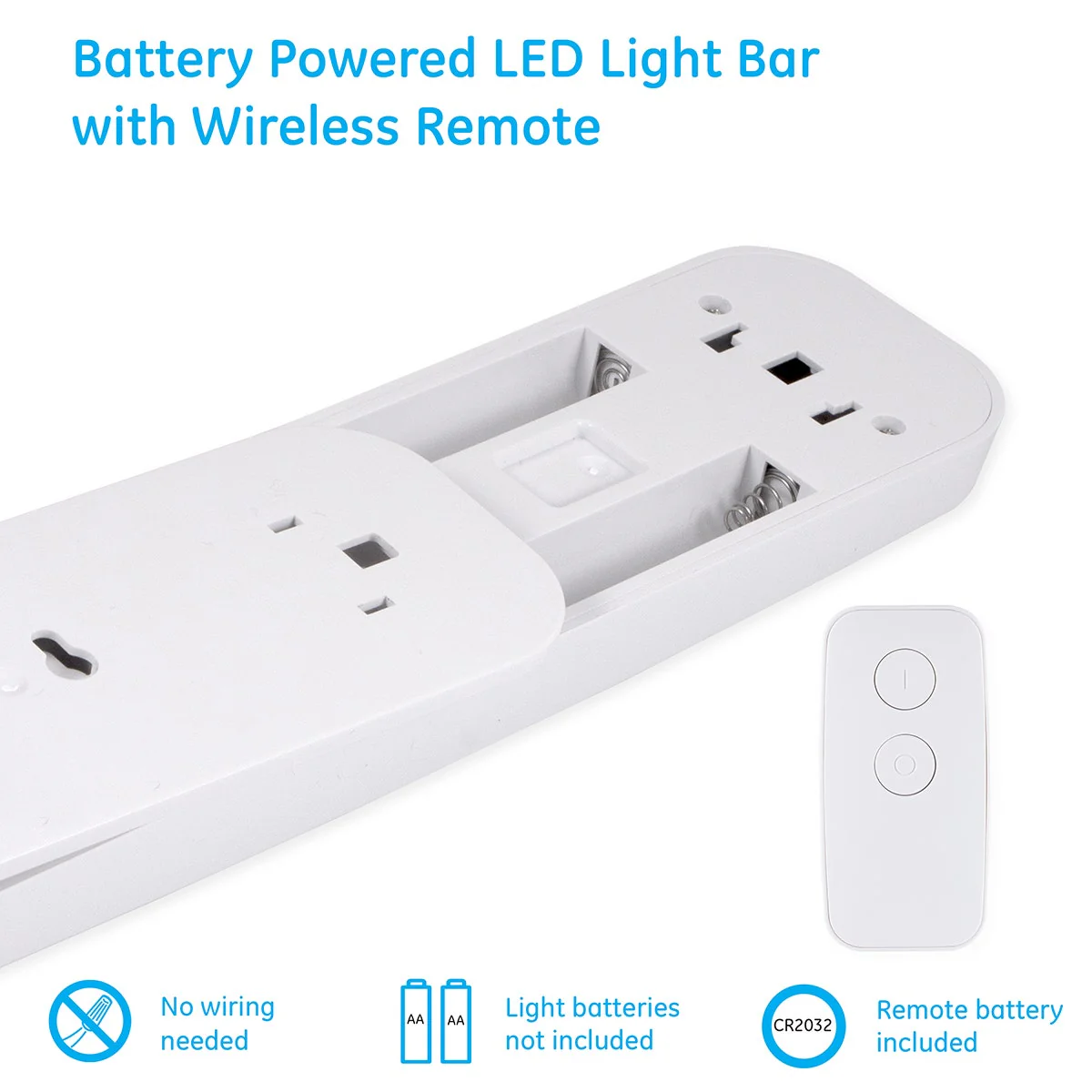 GE 12in. Battery Operated LED Light Bar with Remote, White - Image 8