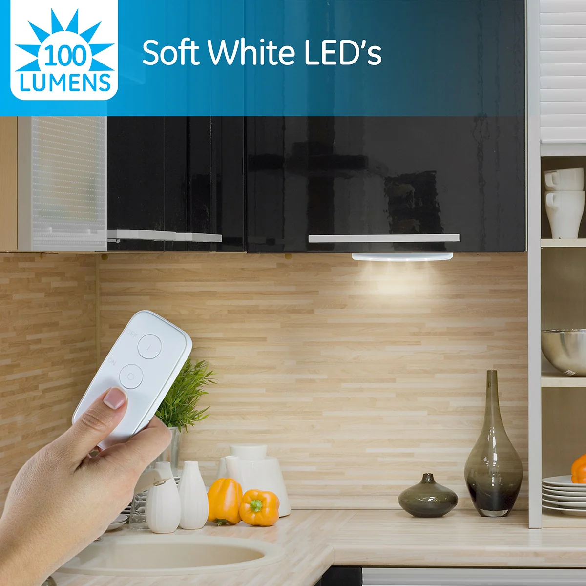 GE 12in. Battery Operated LED Light Bar with Remote, White - Image 9