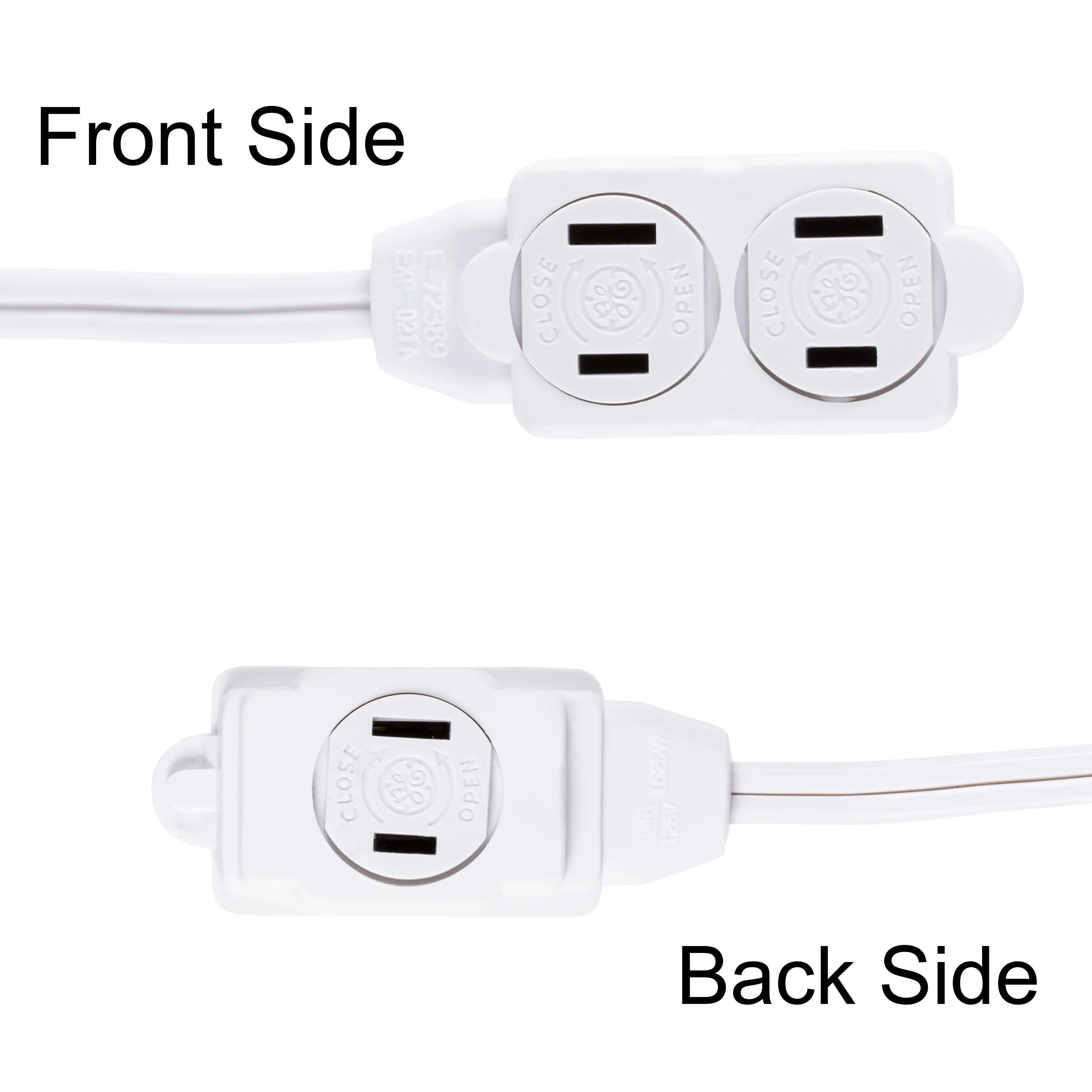 GE 15ft. 3-Outlet Polarized Extension Cord, White - Image 5