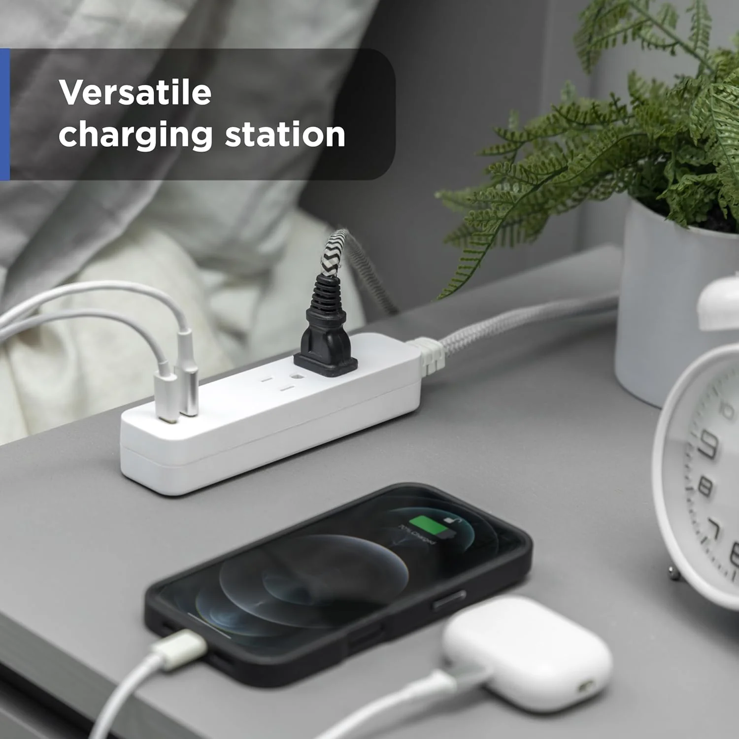 GE 2-Outlet 4ft. Surge Protector with USB Charging, White - Image 4