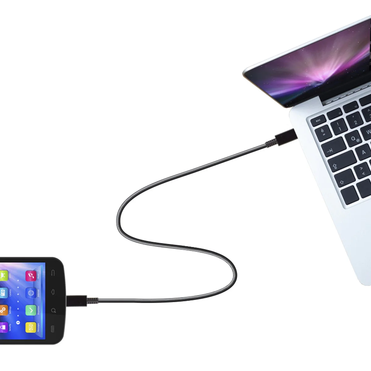 GE 3.3ft. USB-C to Micro-USB Charging Cable, Black - Image 3