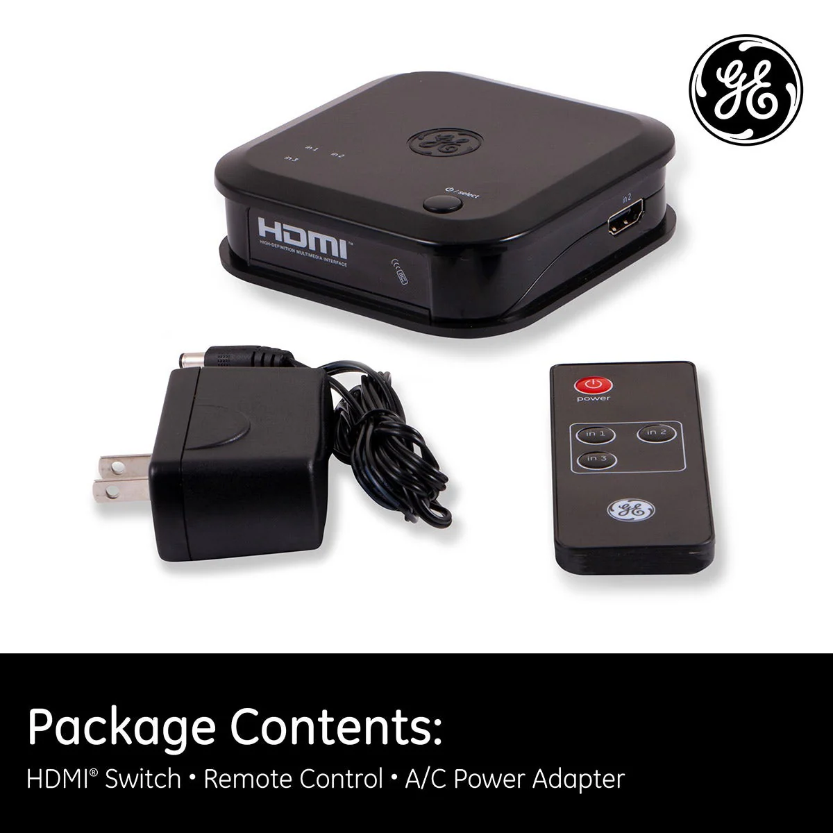 GE 3-Device HDMI Switch with Wireless Remote, Black - Image 8
