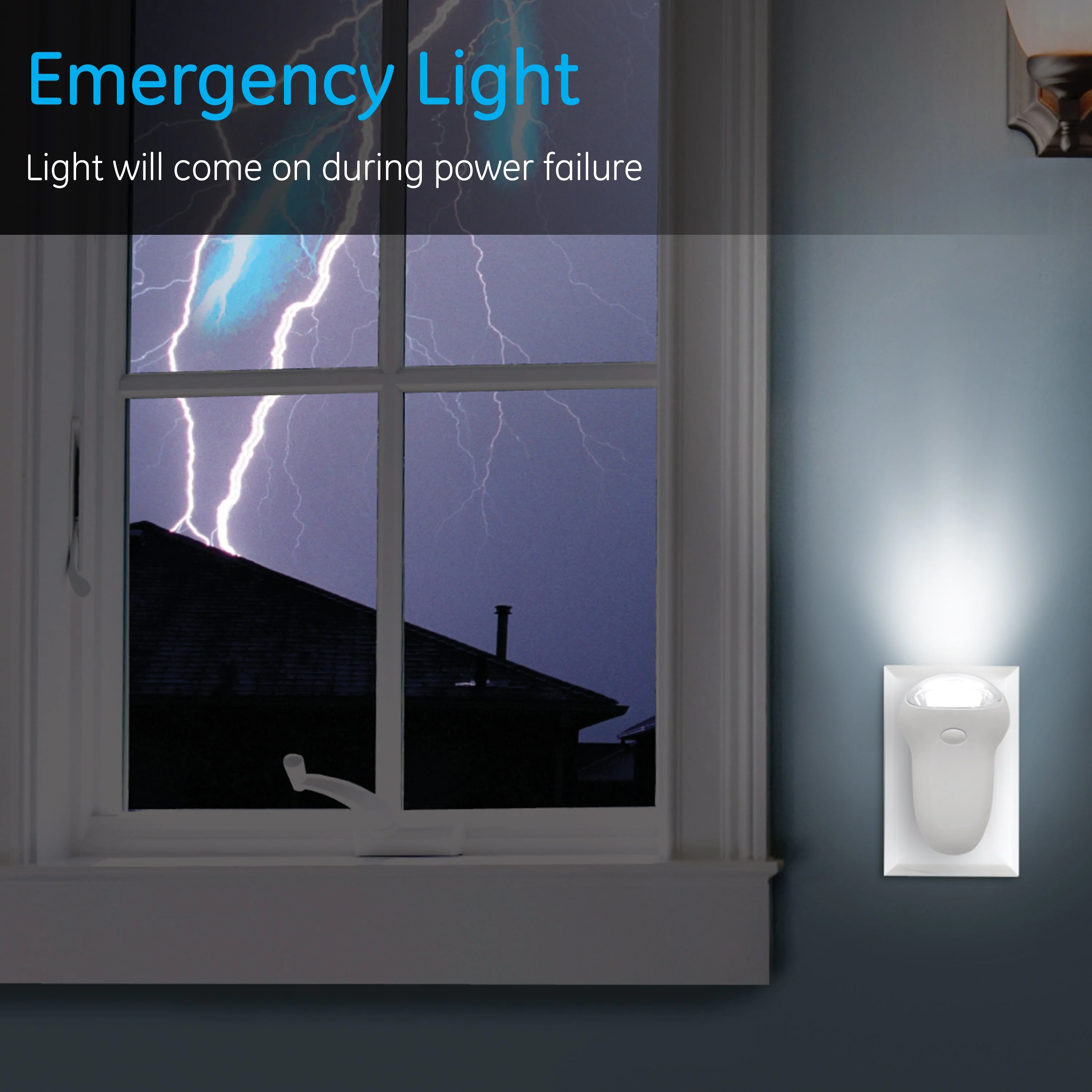 GE 3-in-1 Rechargeable Power Failure LED Night Light, White - Image 4