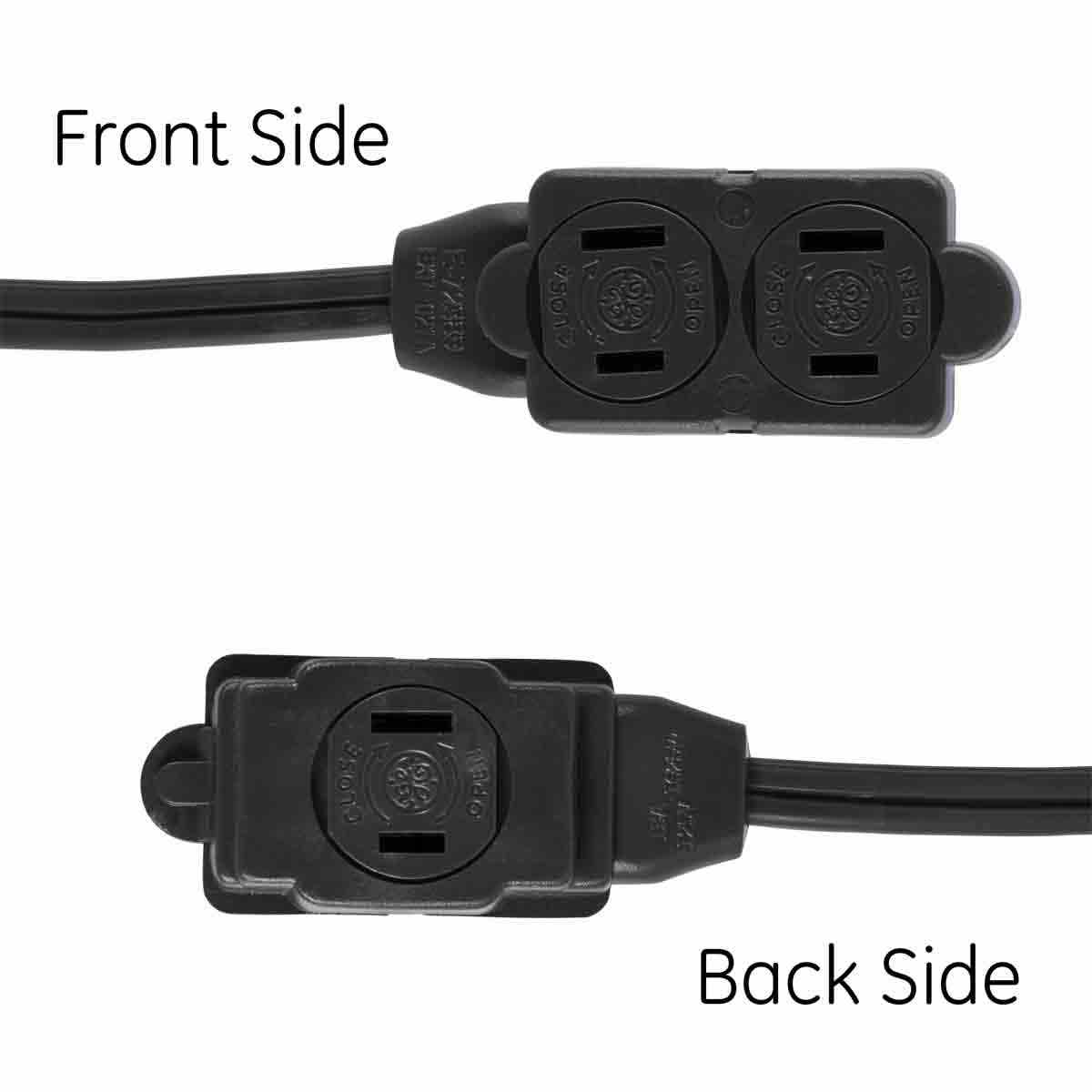 GE 3-Outlet 12ft. Extension Cord with twist-to-Close Outlets, Black - Image 5