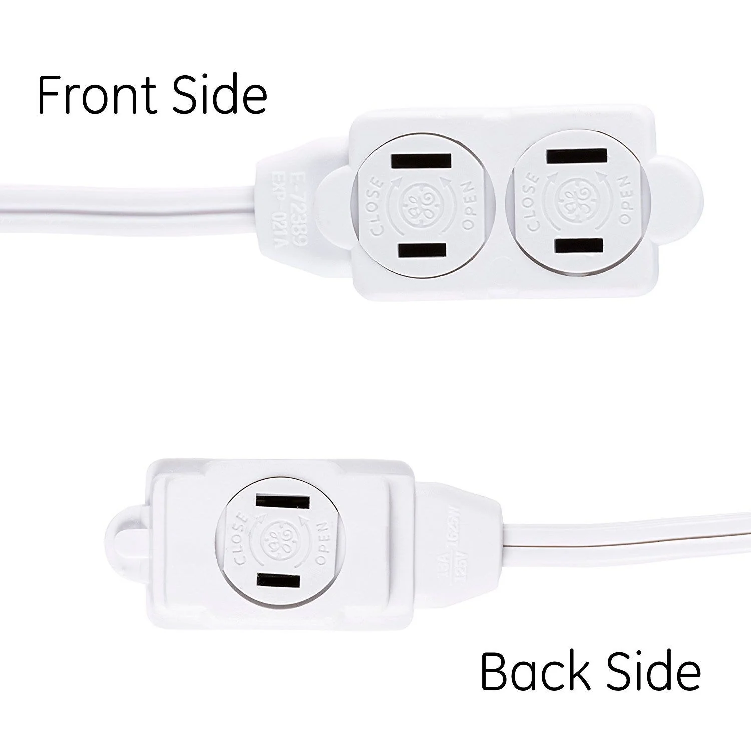 GE 3-Outlet 12ft. Extension Cord with Twist-to-Close Outlets, White - Image 5