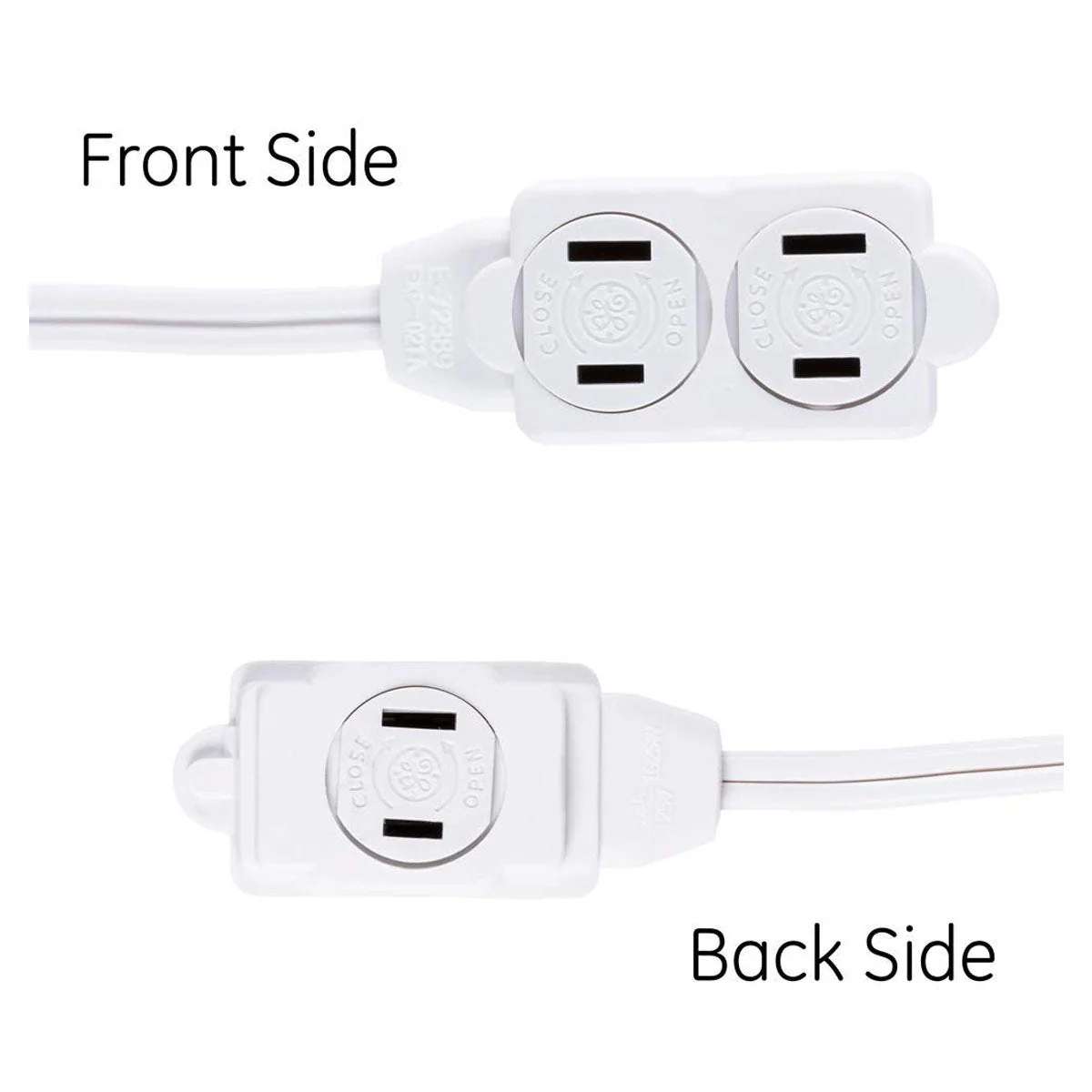 GE 3-Outlet 15ft. Extension Cord with Twist-to-Close Outlets, White - Image 4