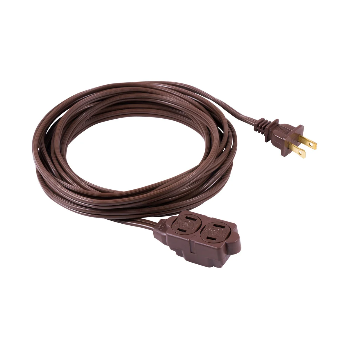 GE 3-Outlet 6ft. Extension Cord with Twist-to-Close Outlets, Brown - Image 2