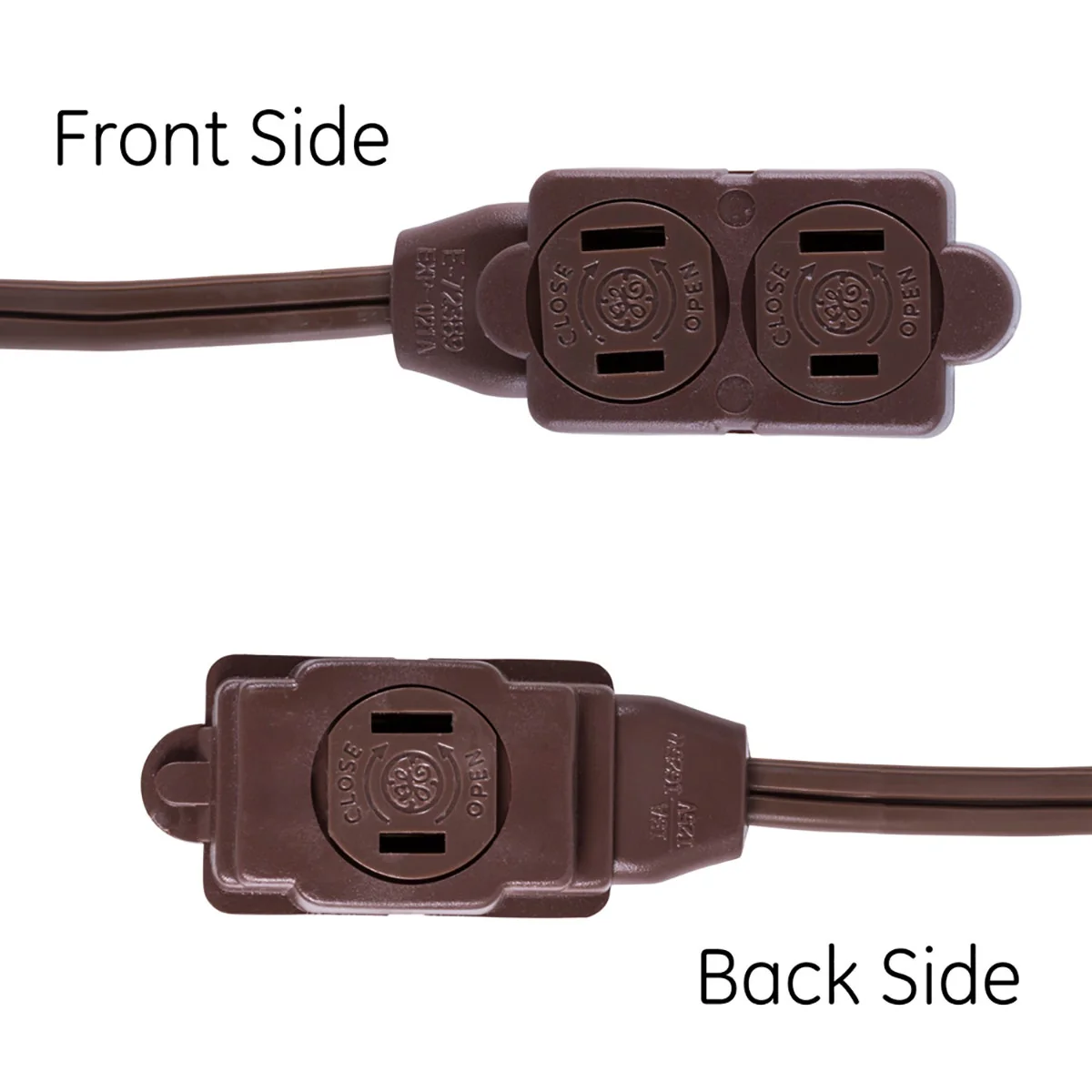 GE 3-Outlet 6ft. Extension Cord with Twist-to-Close Outlets, Brown - Image 4