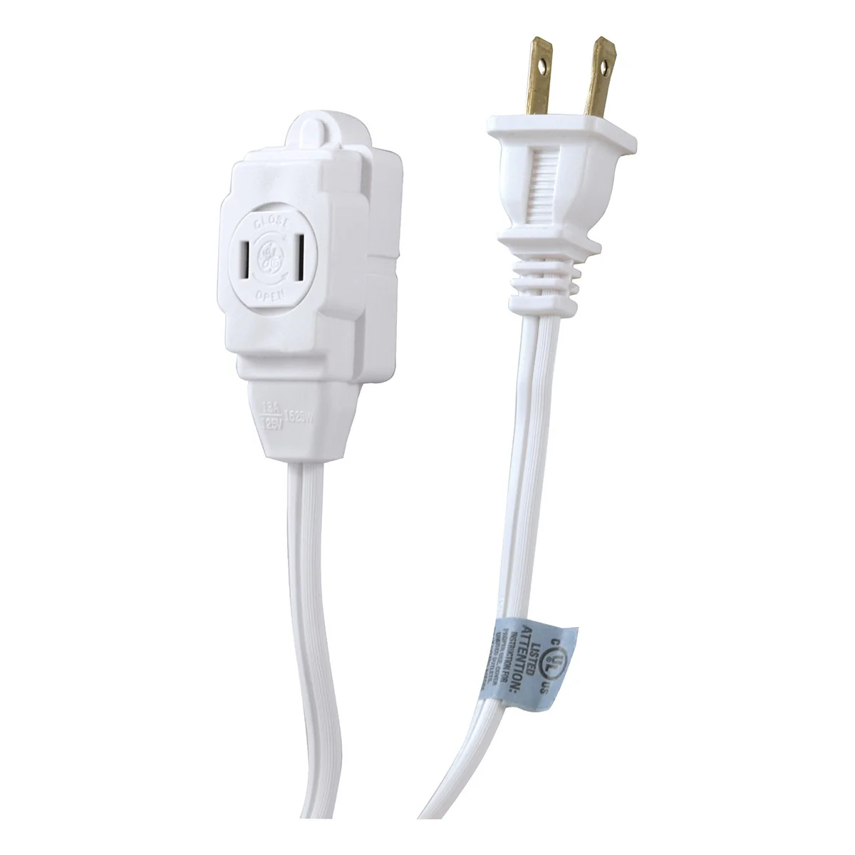 GE 3-Outlet 9ft. Extension Cord with Twist-to-Close Outlets, White - Image 5