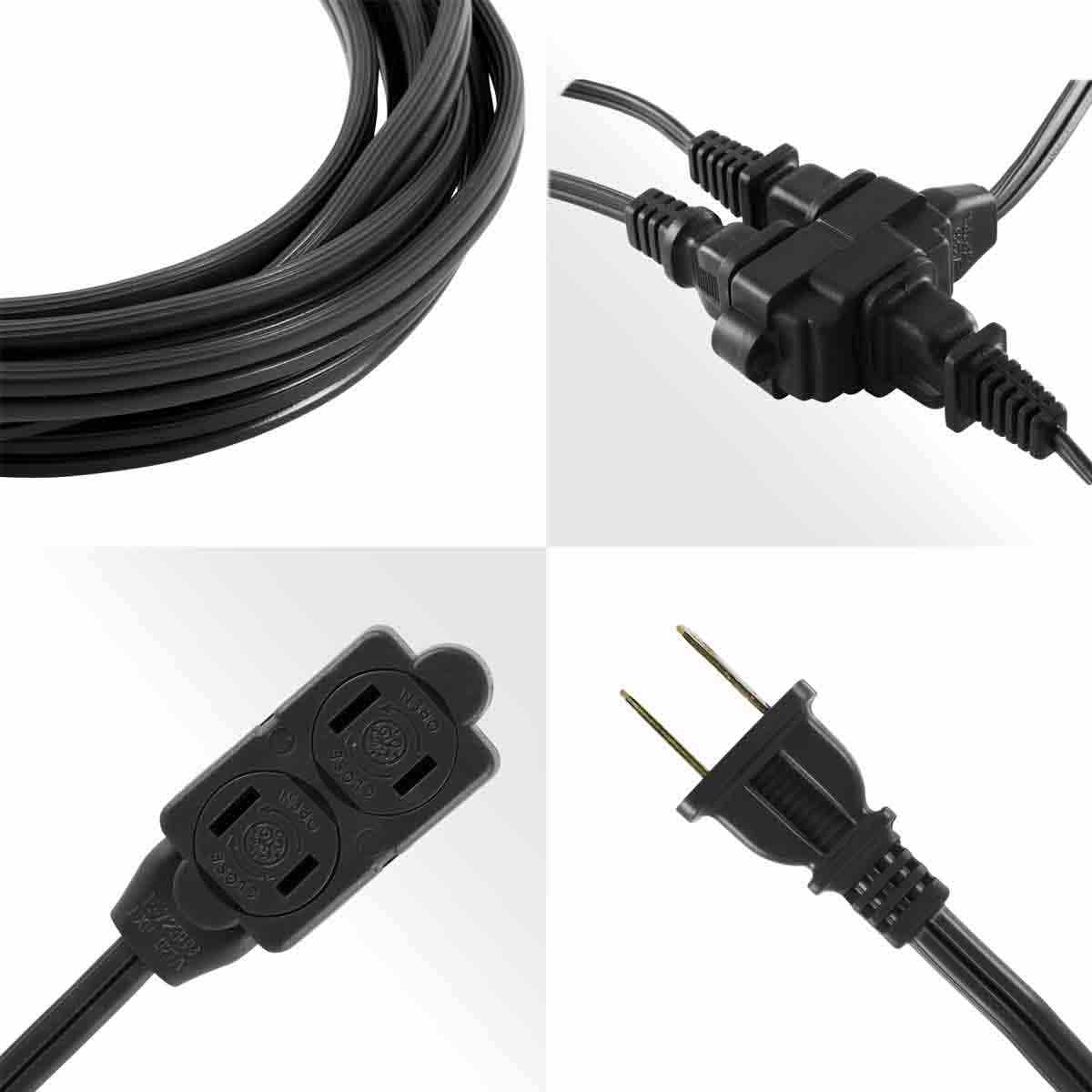 GE 3-Outlet 9ft. Indoor Extension Cord with Twist-to-Close Outlets, Black - Image 5