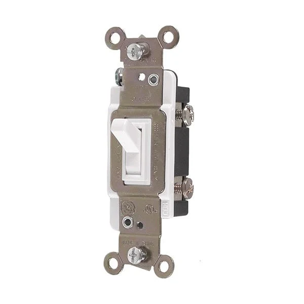 GE 3-Way Grounding Toggle Switch, White - Image 2