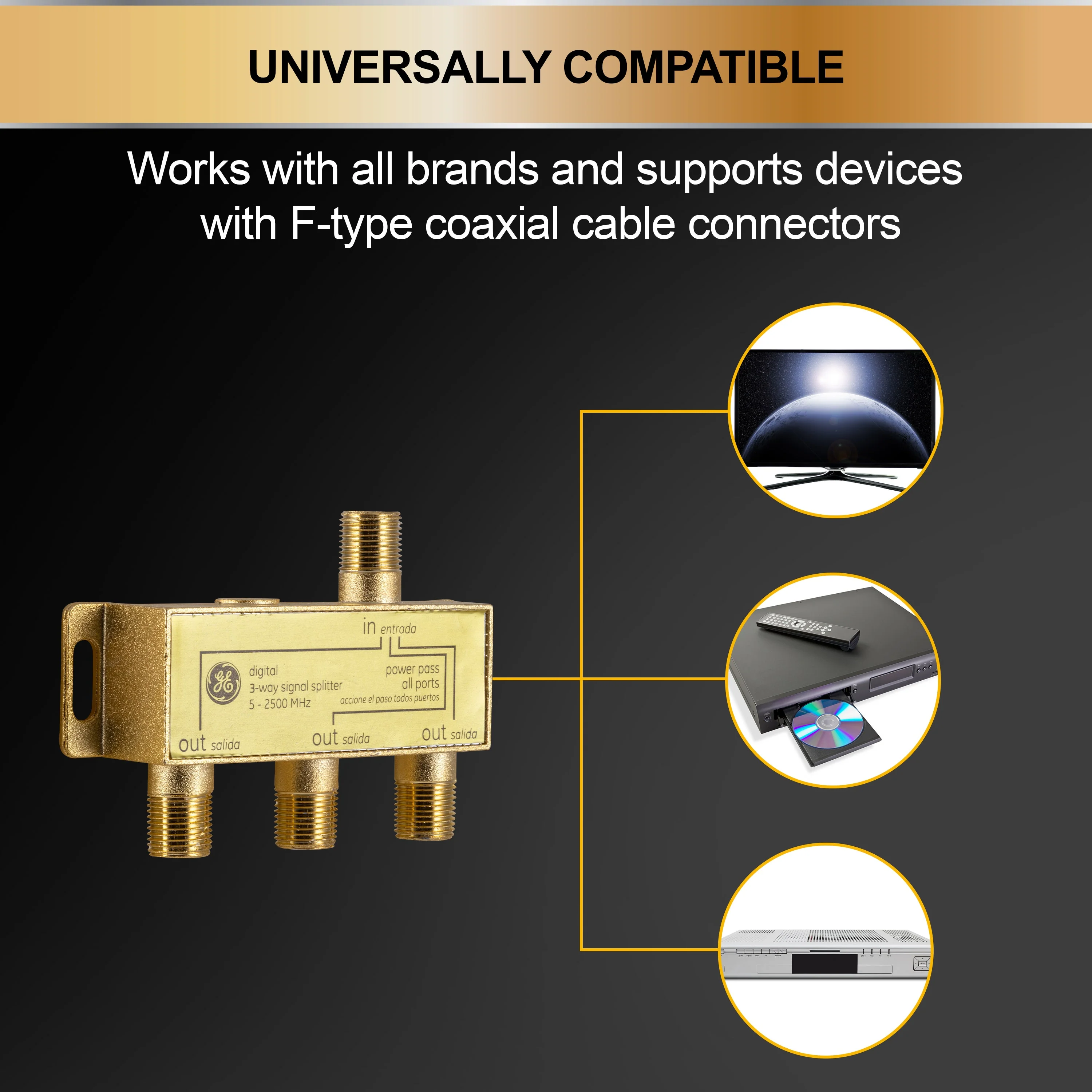 GE 3-Way Video Cable Splitter - Image 5