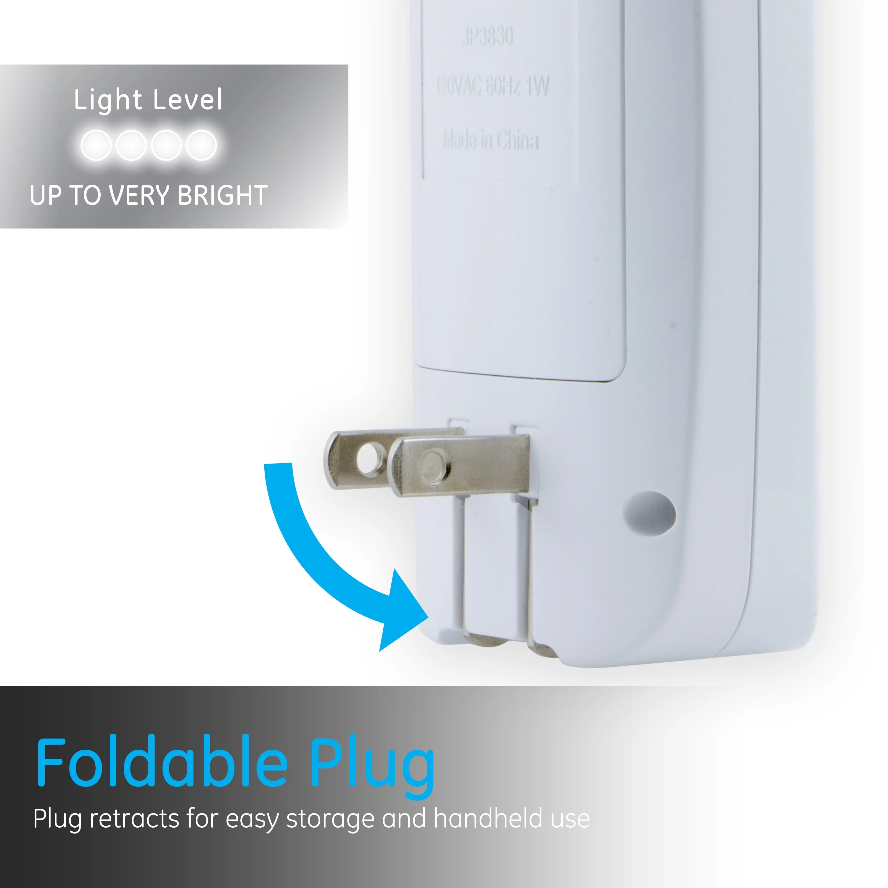 GE 4-in-1 Rechargeable Power Failure LED Night Light, White - Image 7