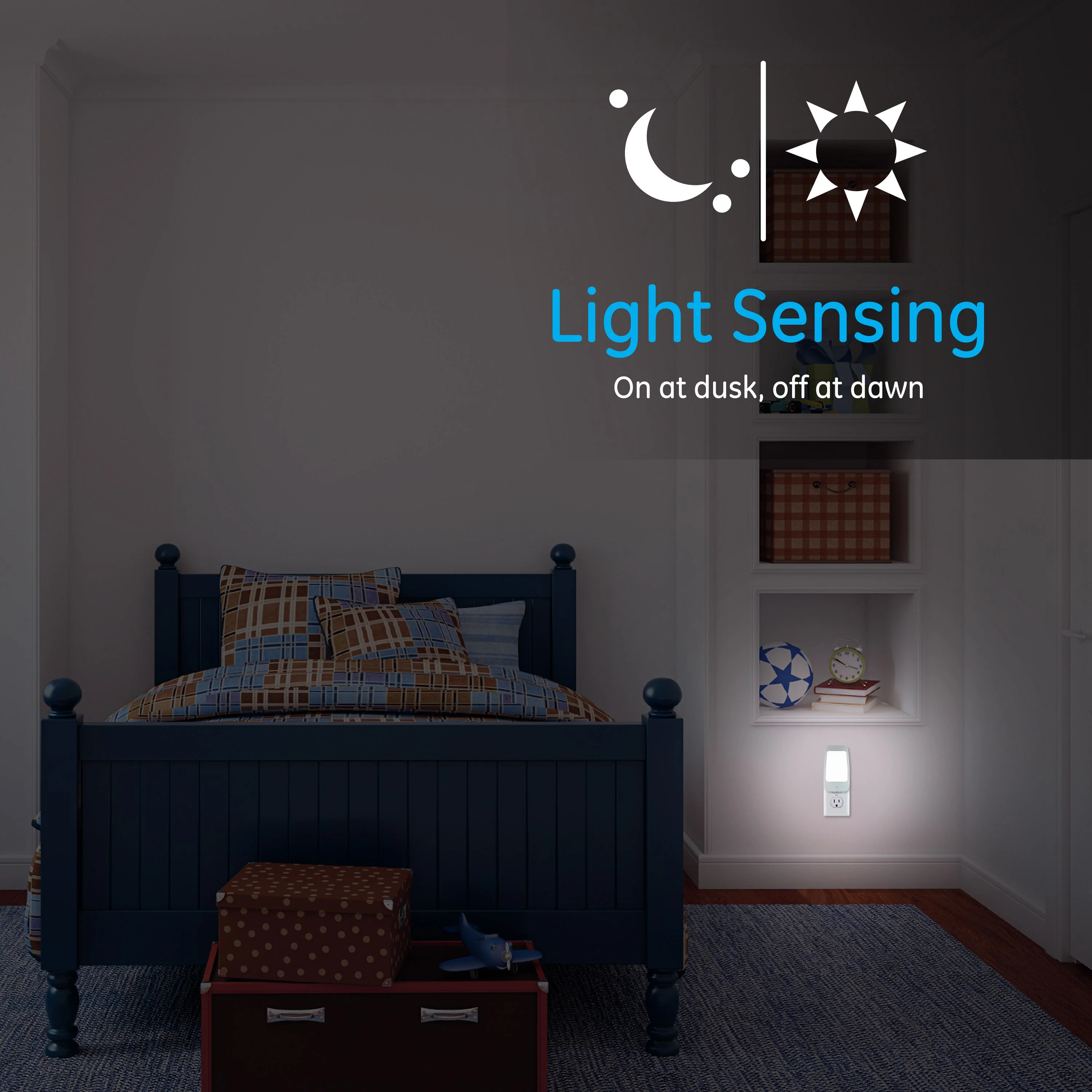 GE 4-in-1 Rechargeable Power Failure Light Sensing LED Night Light, White - Image 3