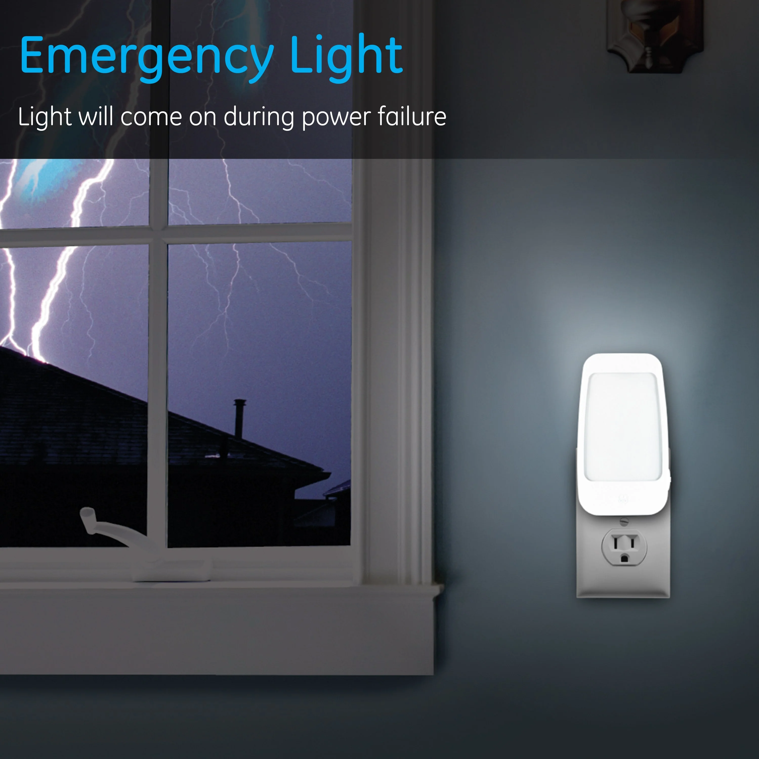 GE 4-in-1 Rechargeable Power Failure Light Sensing LED Night Light, White - Image 4