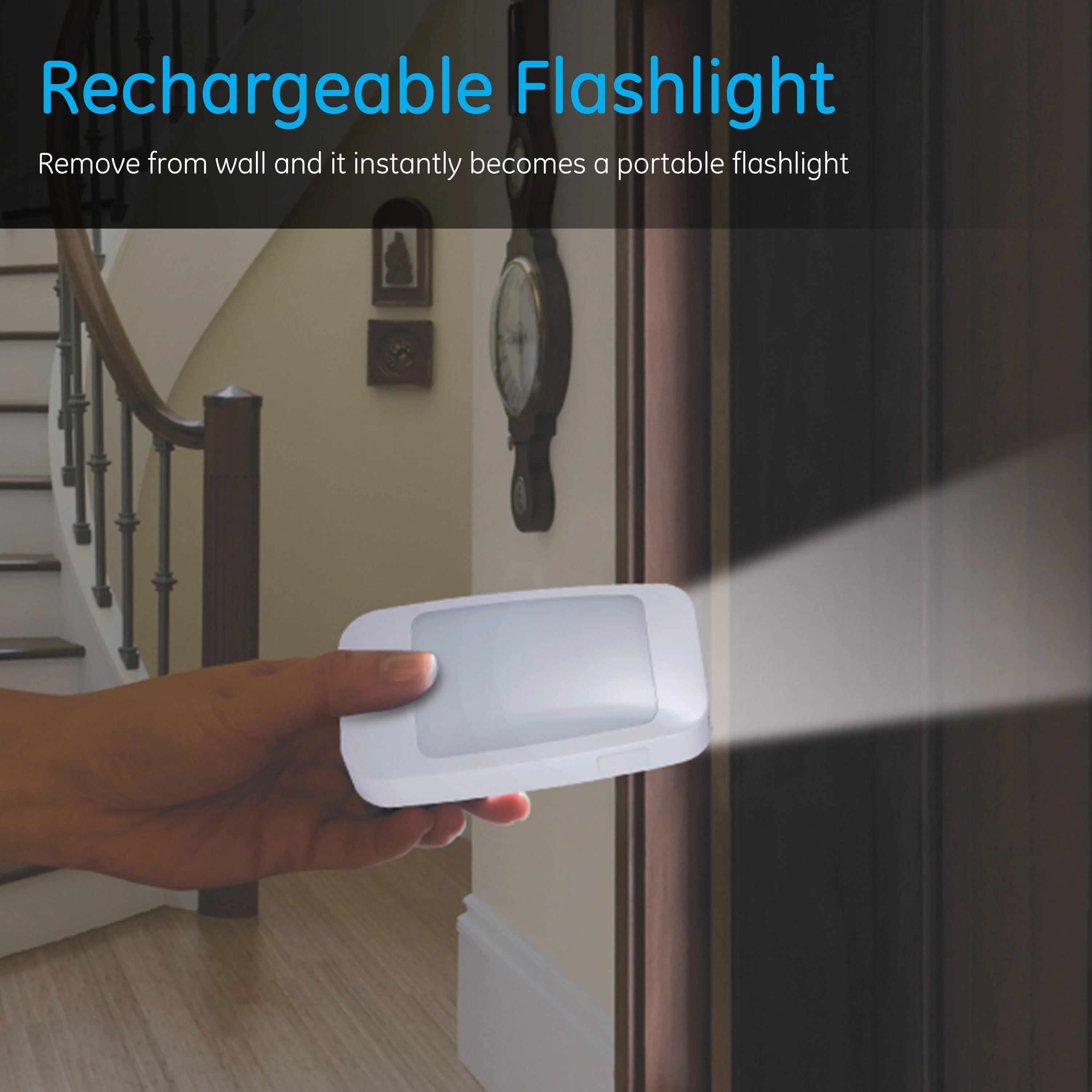 GE 4-in-1 Rechargeable Power Failure Light Sensing LED Night Light, White - Image 5