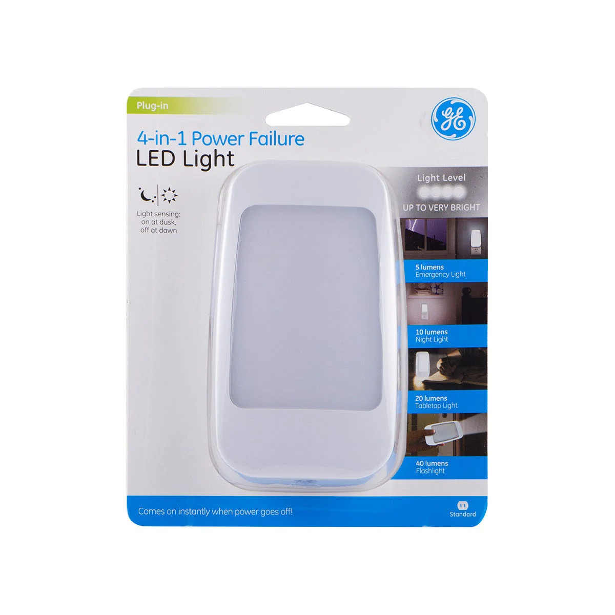 GE 4-in-1 Rechargeable Power Failure Light Sensing LED Night Light, White - Image 8