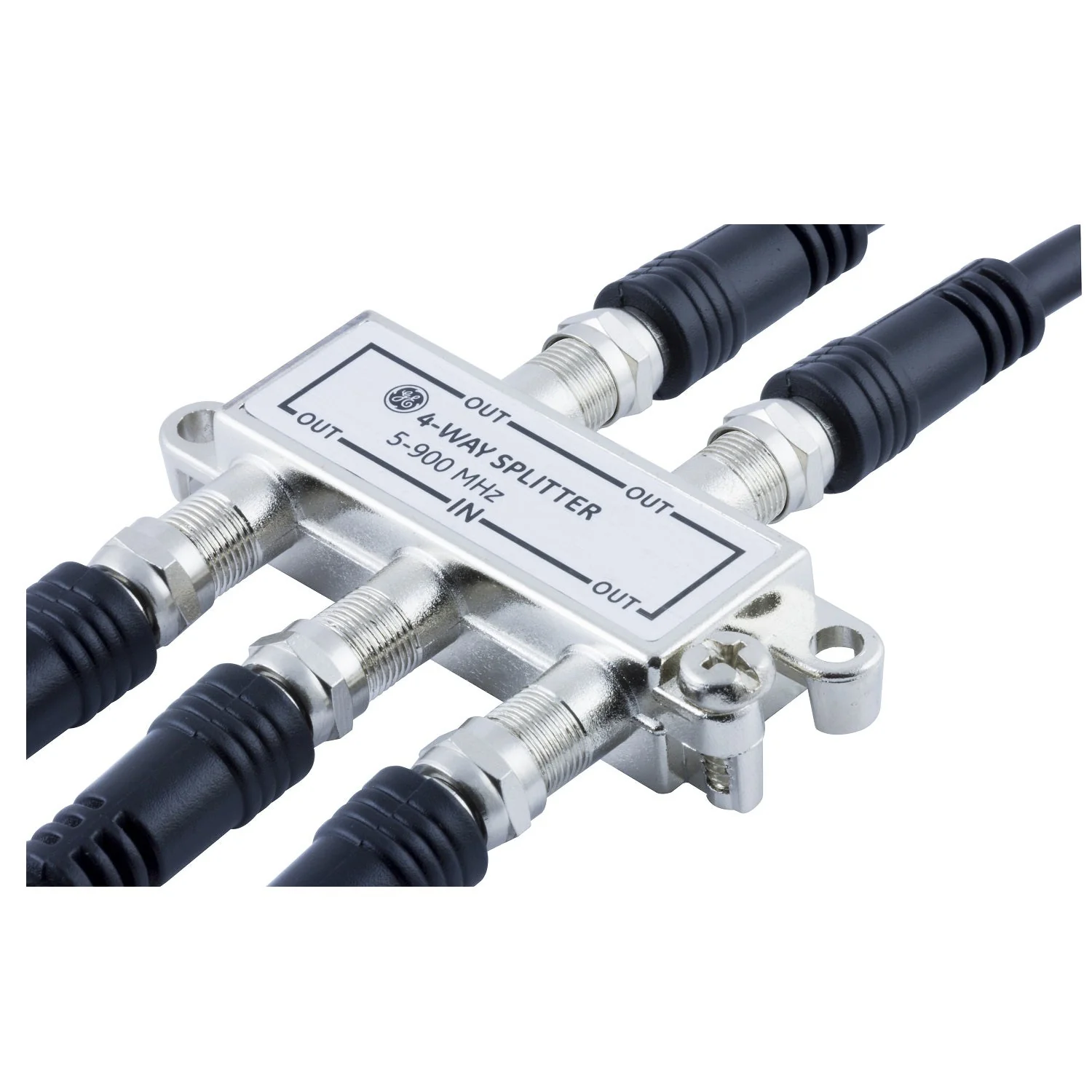 GE 4-Way Signal Splitter, Silver - Image 5