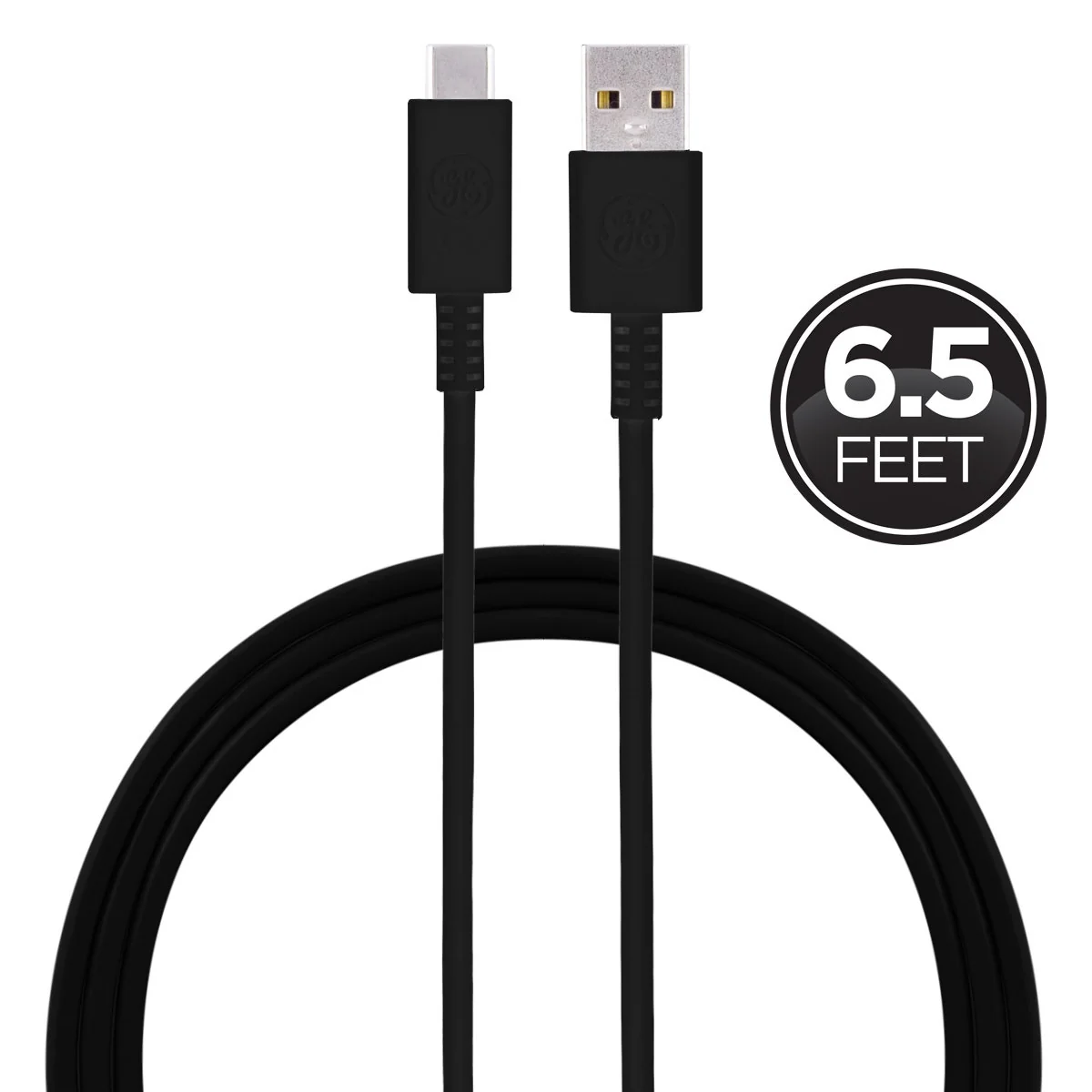 GE 6.5ft. USB-A to USB-C Charging Cable, Black - Image 5