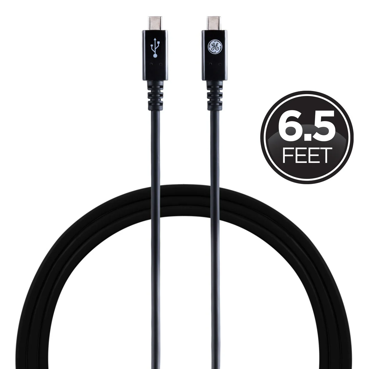 GE 6.5ft. USB-C Charging Cable, Black - Image 4