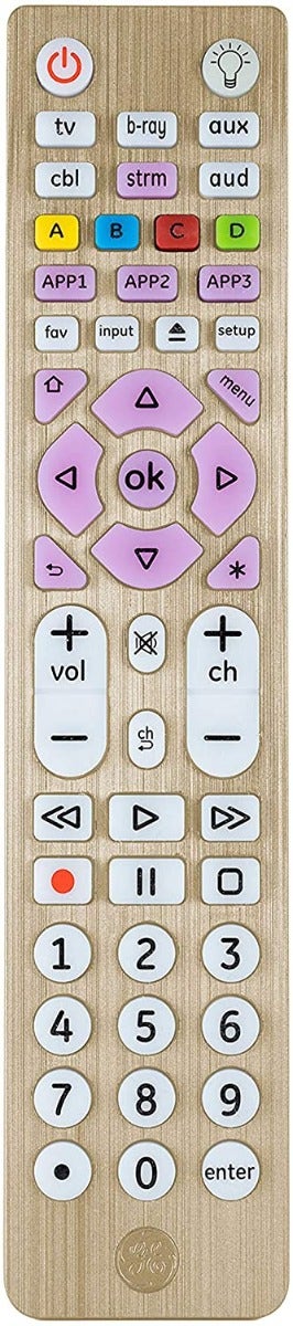 GE 6-Device Backlit Universal Remote, Brushed Gold - Image 2