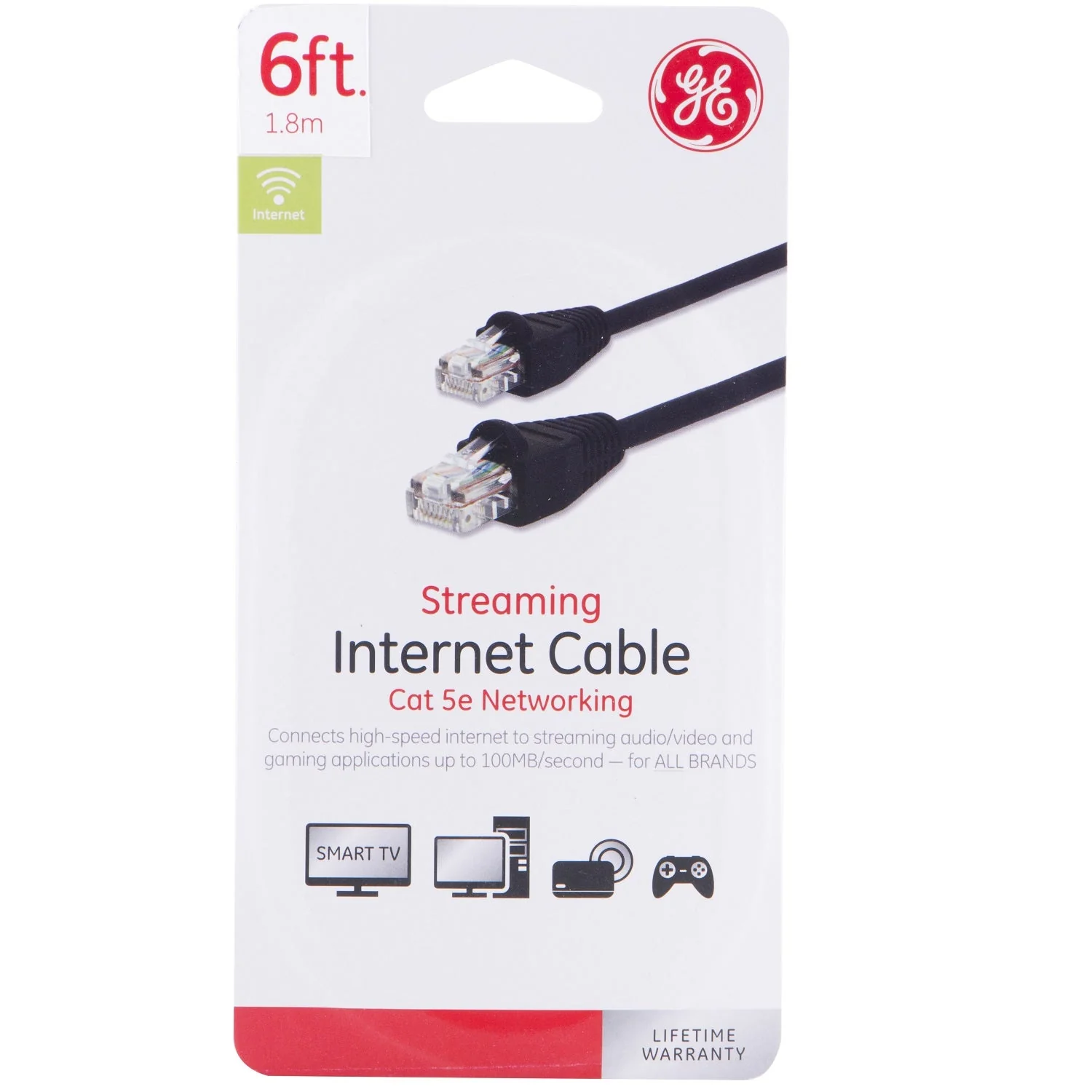 GE 6 ft. Cat 5e Ethernet Cable, Black - Image 5