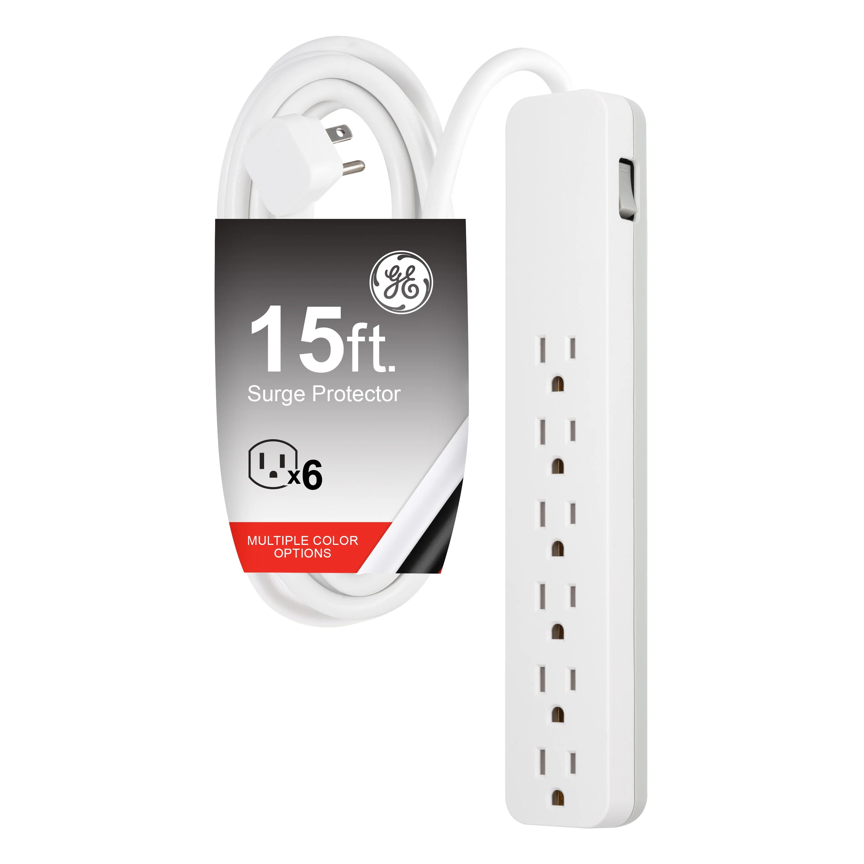 GE 6-Outlet 15ft. Surge Protector, White - Image 7