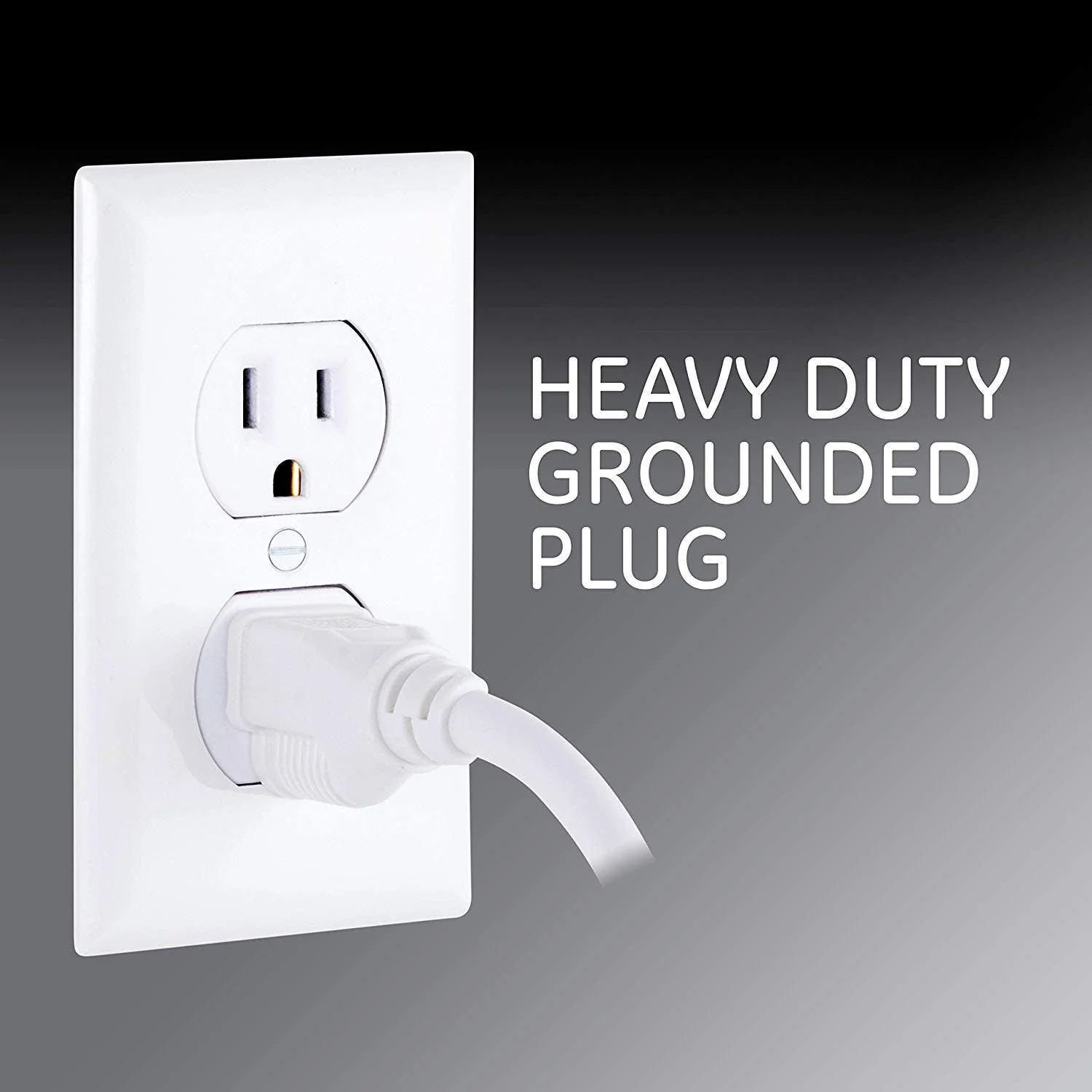 GE 6-Outlet 2ft. Surge Protector with Twist-to-Close Safety Covers, White - Image 4