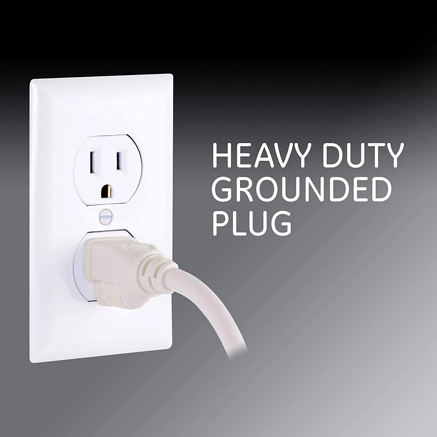 GE 6-Outlet 3ft. Power Strip with Twist-to-Close Safety Covers, White - Image 3