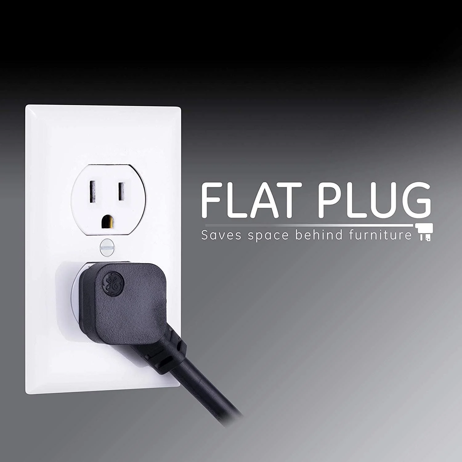 GE 6-Outlet 4ft. Surge Protector with Twist-to-Close Safety Covers, Black - Image 4