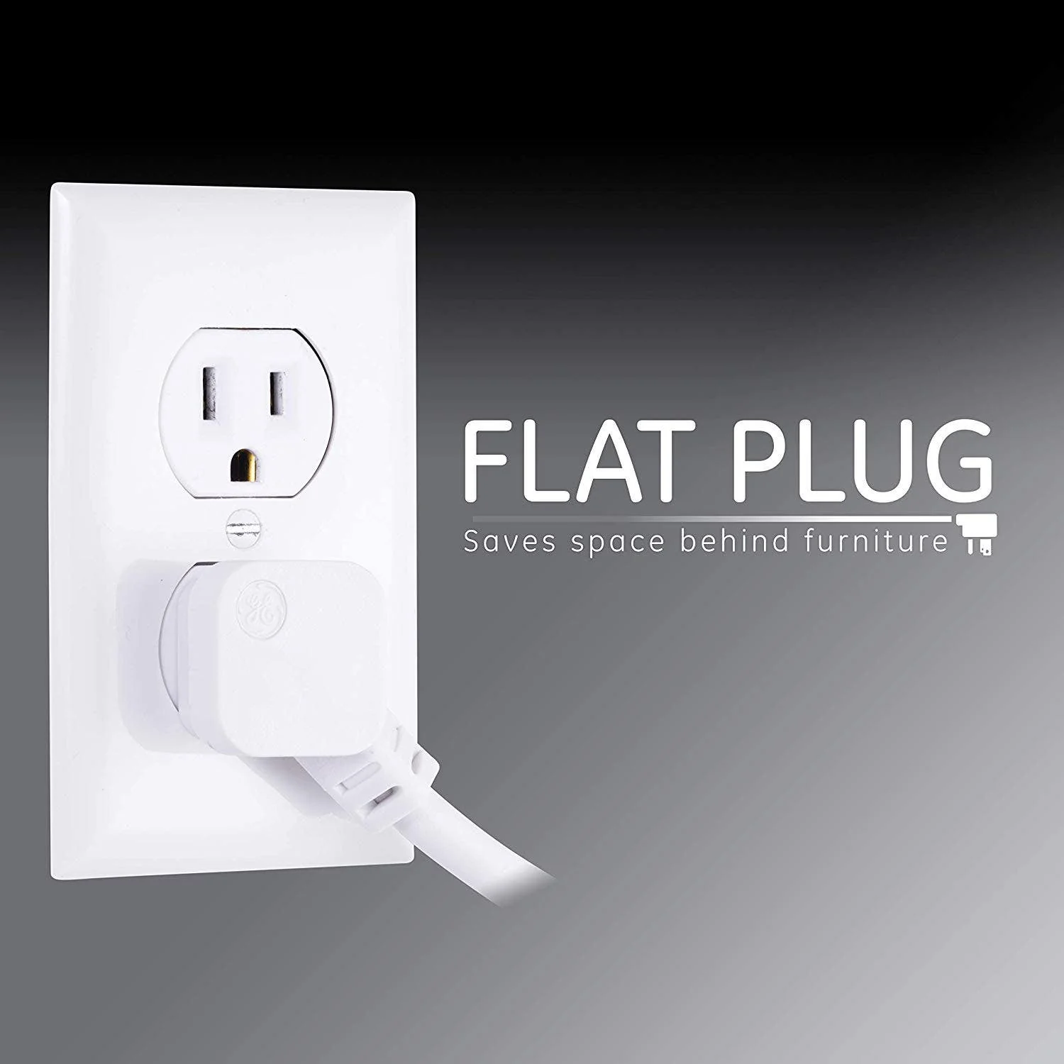GE 6-Outlet 4ft. Surge Protector with Twist-to-Close Safety Covers, White - Image 4