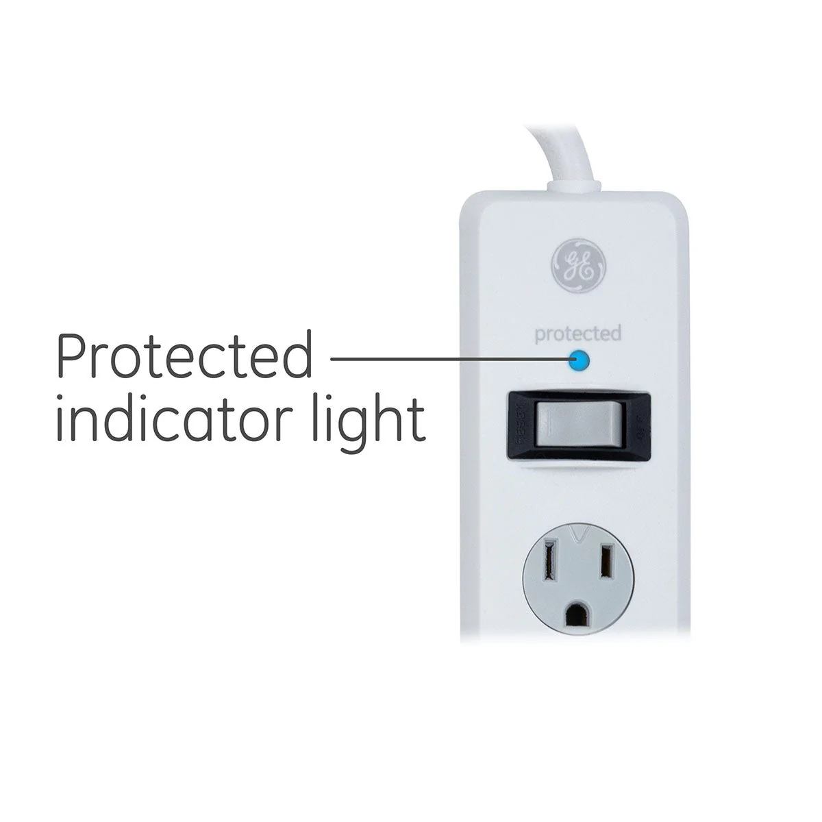 GE 6-Outlet 6ft. Surge Protector With Twist-To-Close Safety Covers, 2 Pack, White - Image 6