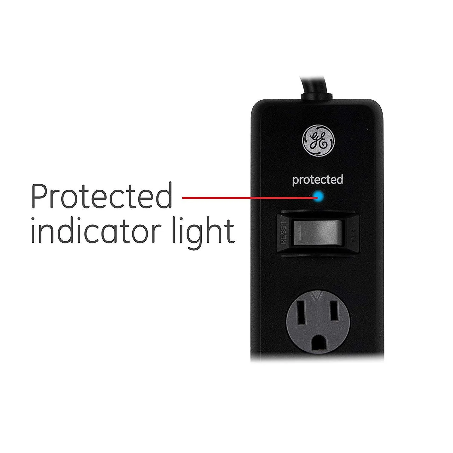 GE 6-Outlet 8ft. Surge Protector with Twist-to-Close Safety Covers, 2 Pack, Black - Image 8