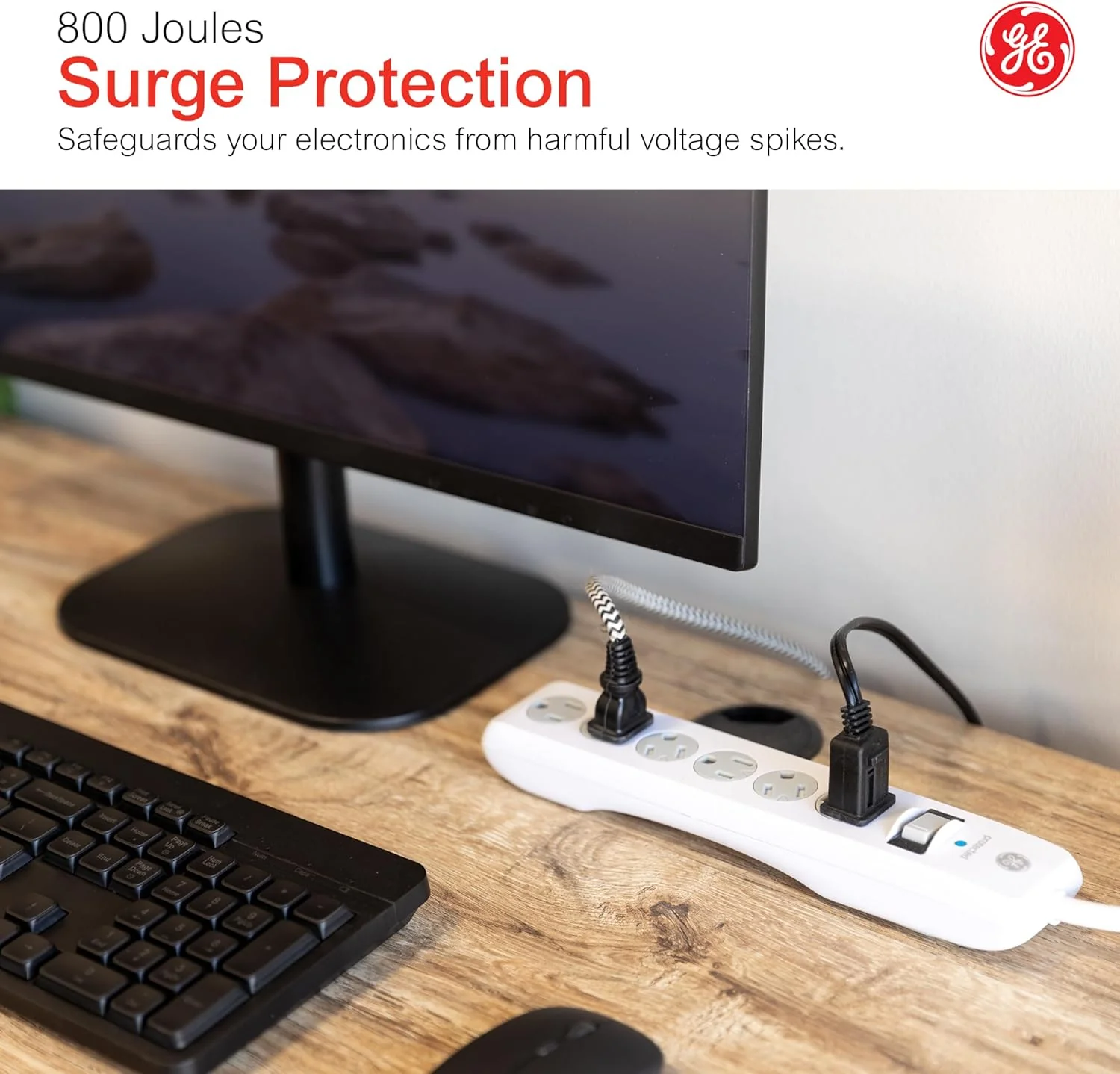 GE 6-Outlet Surge Protector Extension Cord, 10ft., 2pk - Image 6