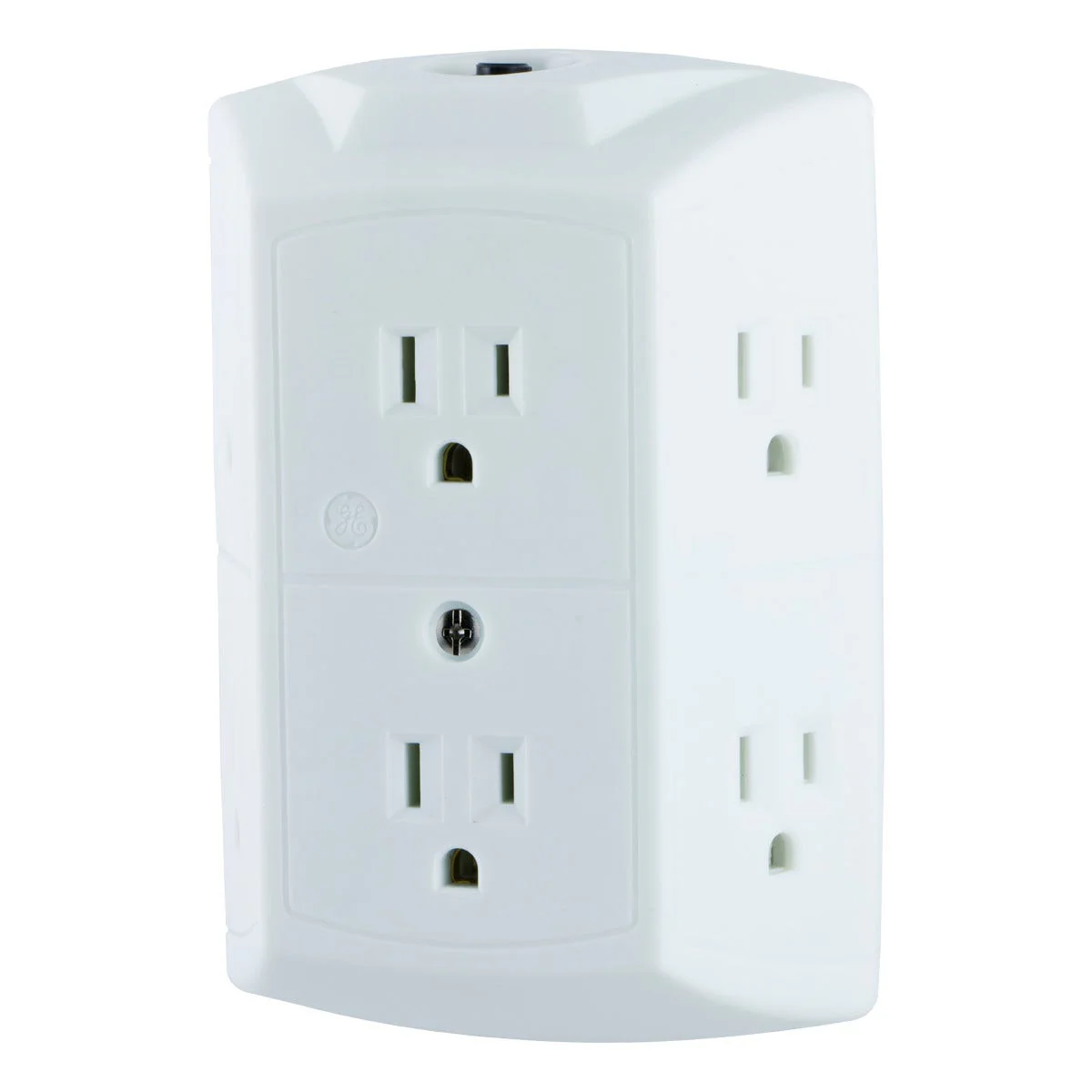 GE 6-Outlet Wall Tap with Resettable Circuit Breaker, White - Image 2