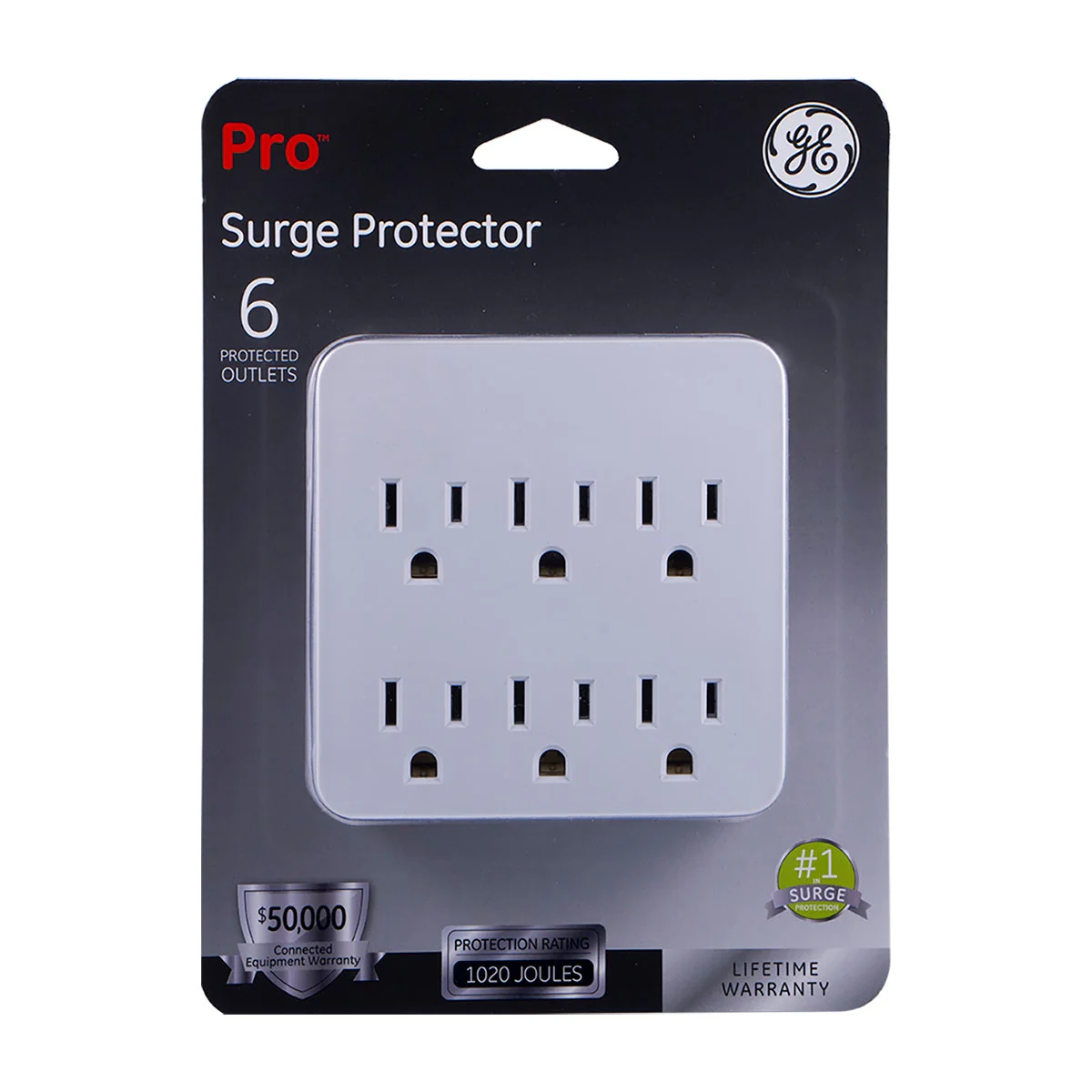 GE 6-Outlet Wall Tap with Surge Protection, White - Image 9
