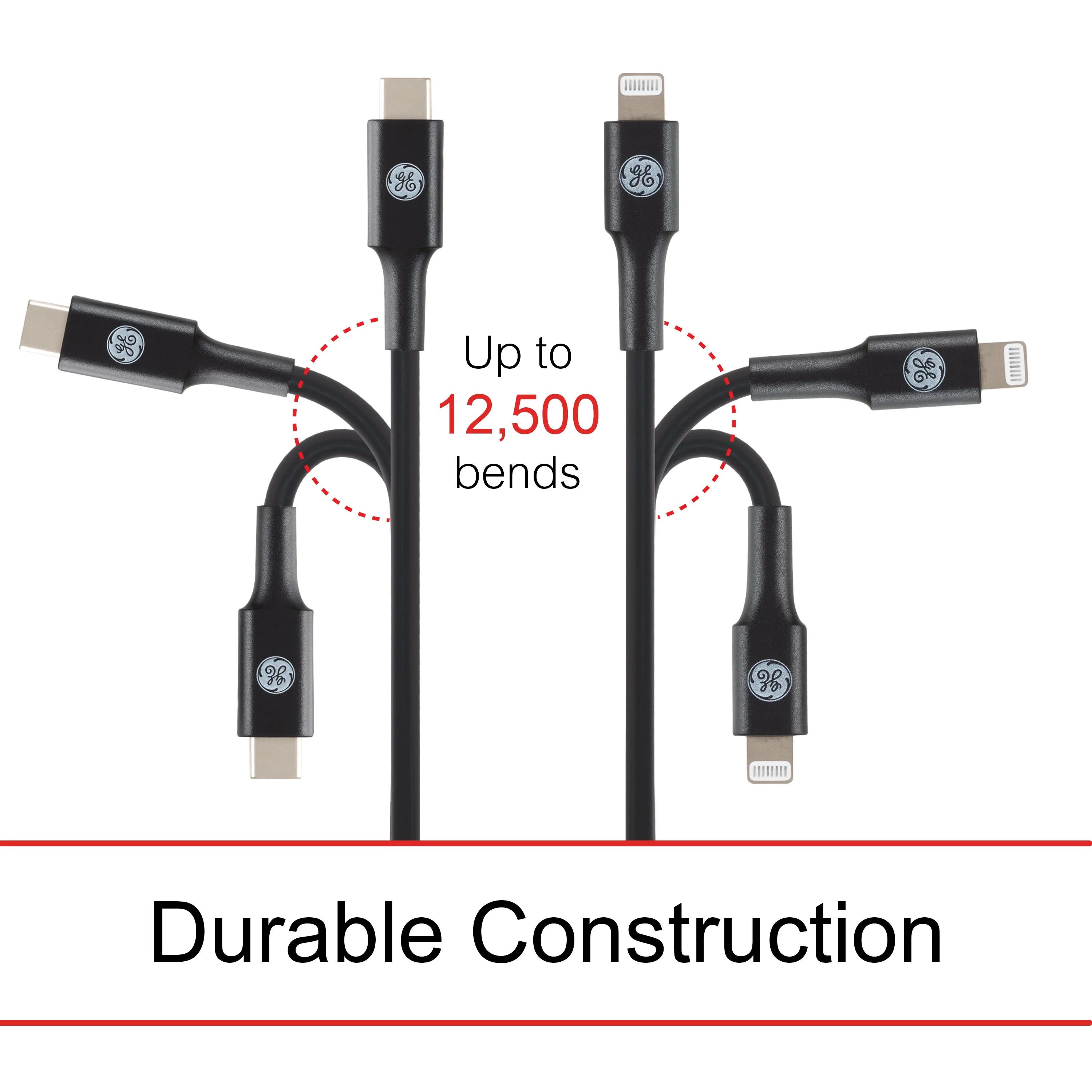 GE 6ft. USB-C to Lightning Charging Cable, Black - Image 4