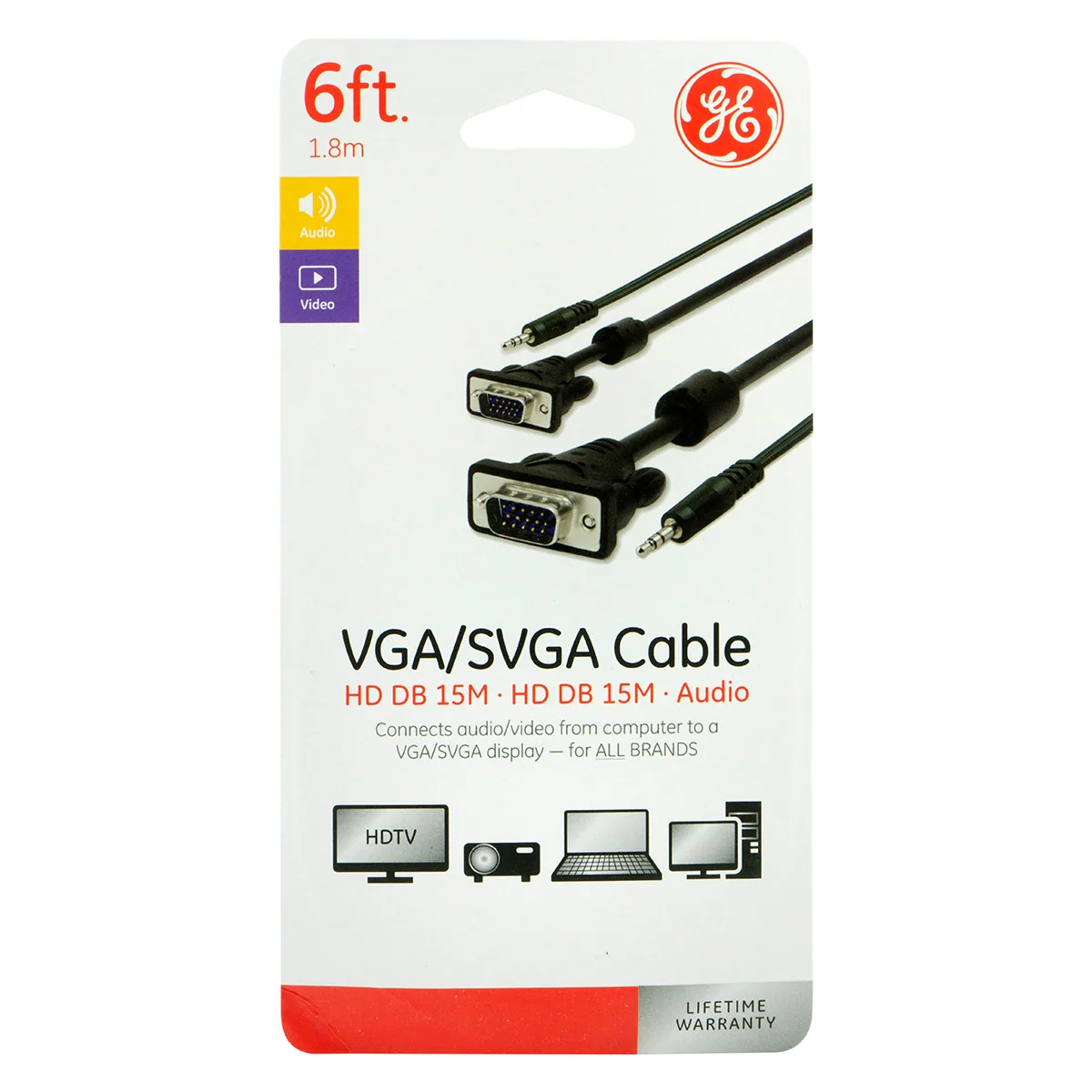 GE 6ft. VGA/SVGA Cable, Black - Image 5