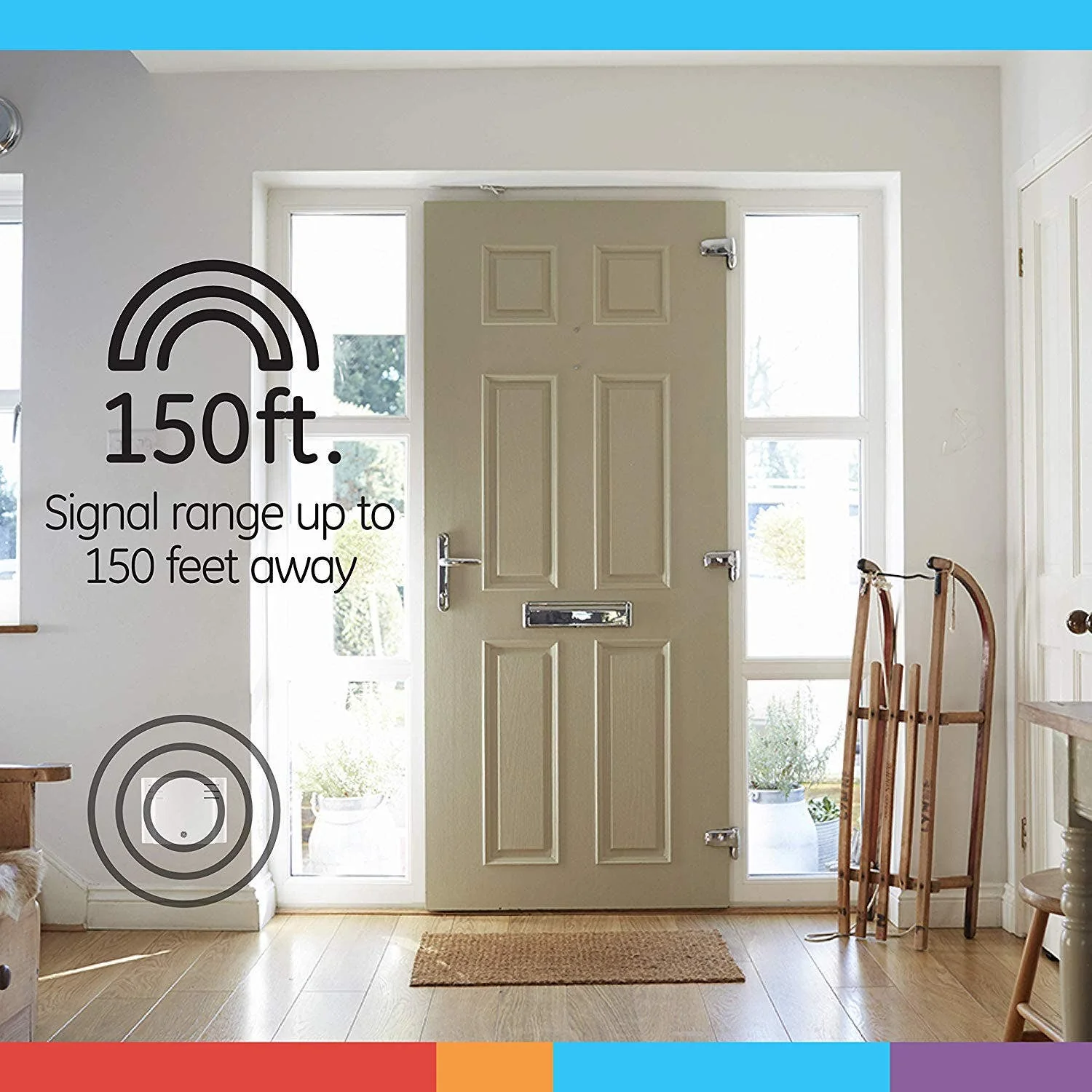 GE Battery Operated 8-Chime 2-Push Button Wireless Door Chime Kit, White - Image 6
