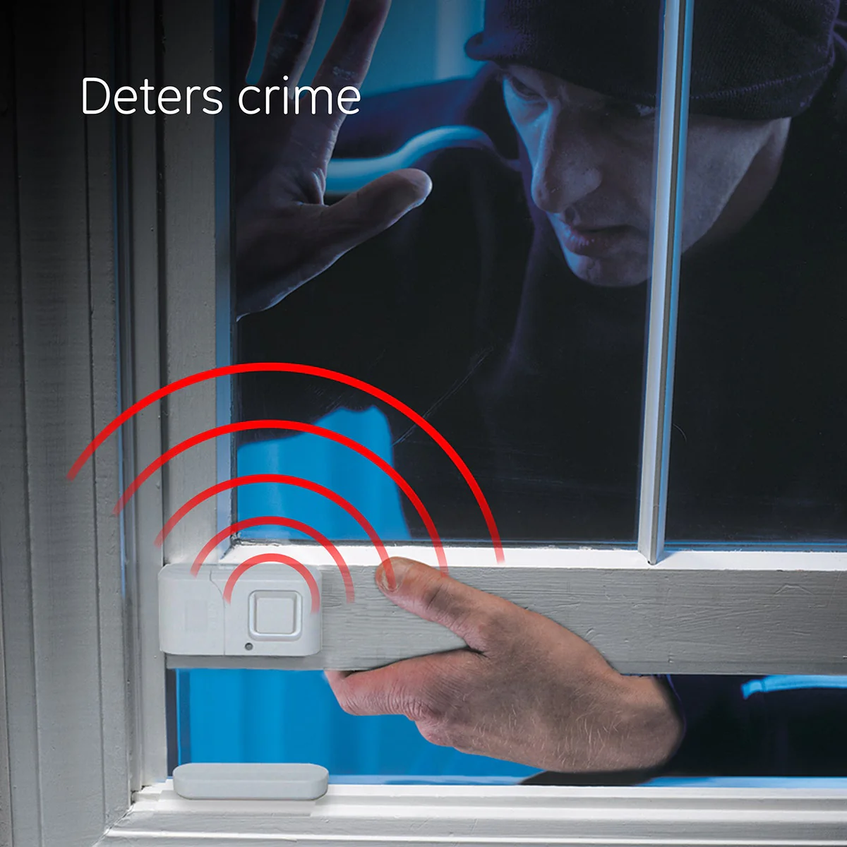 UltraPro Battery Operated Magnetic Window or Door Alarm, 4 Pack, White - Image 5
