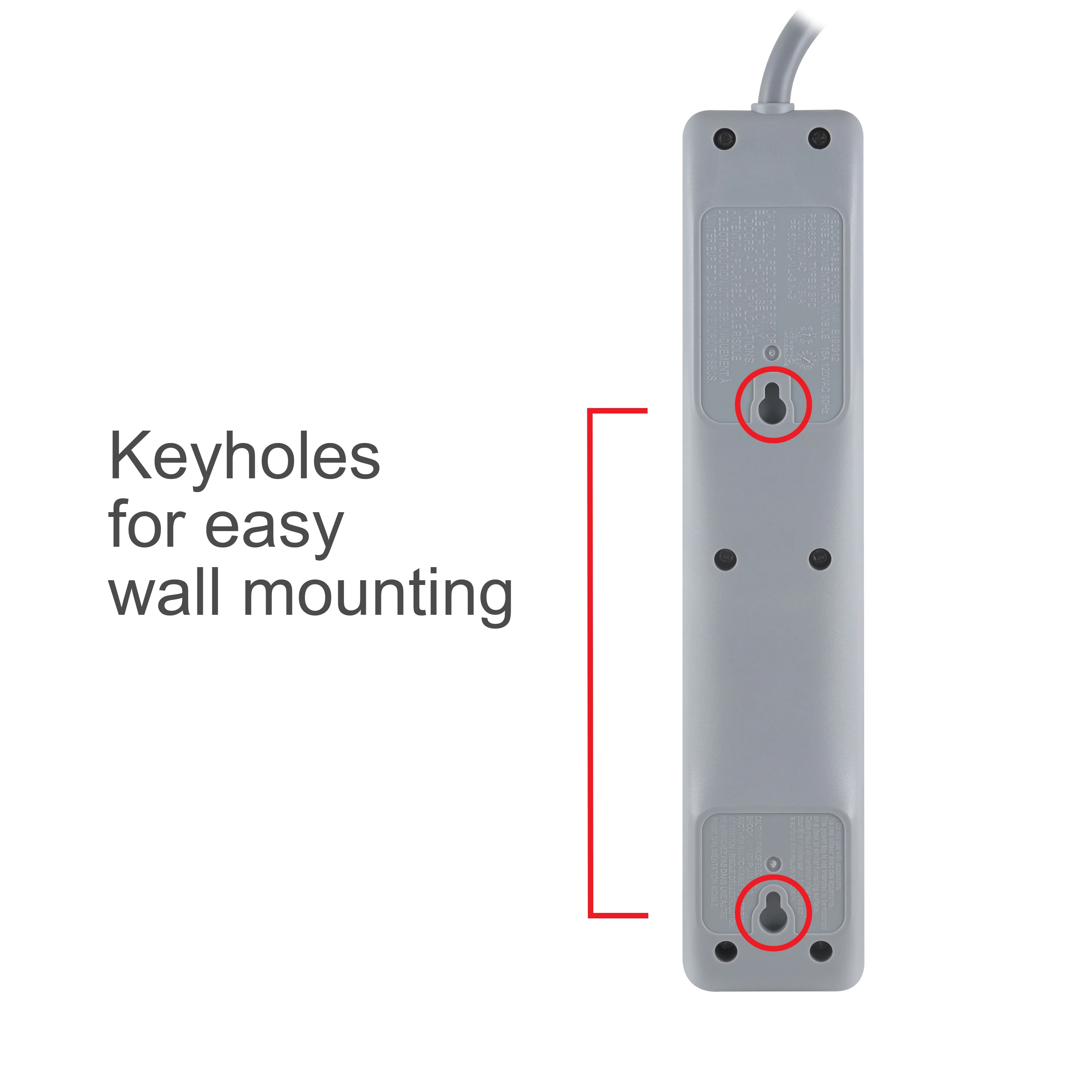 GE-branded 6-Outlet Surge Protector, Gray, 25ft. Cord - Image 6