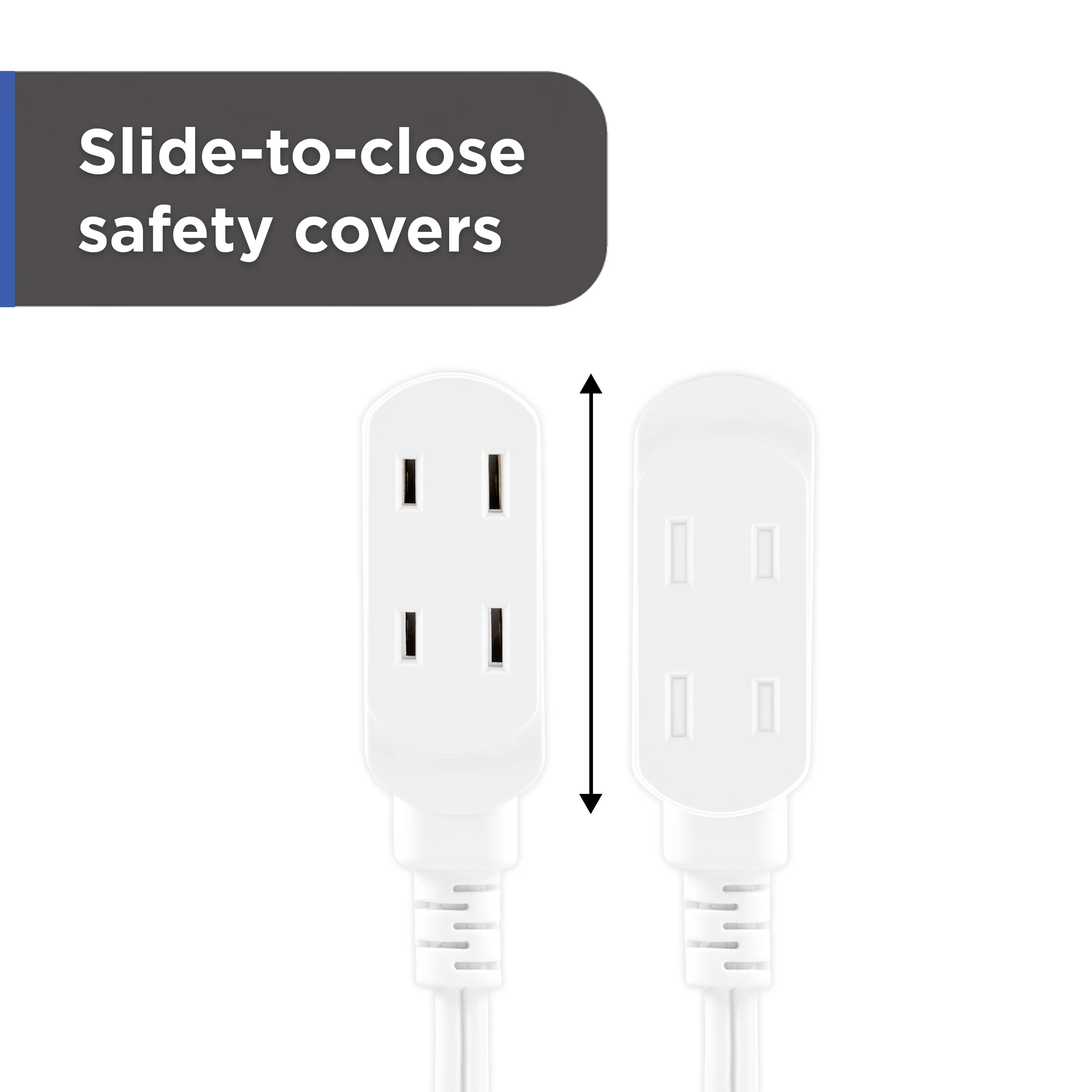 GE-branded UltraPro 3-Outlet Polarized Extension Cord, 15ft., Indoor, White - Image 3