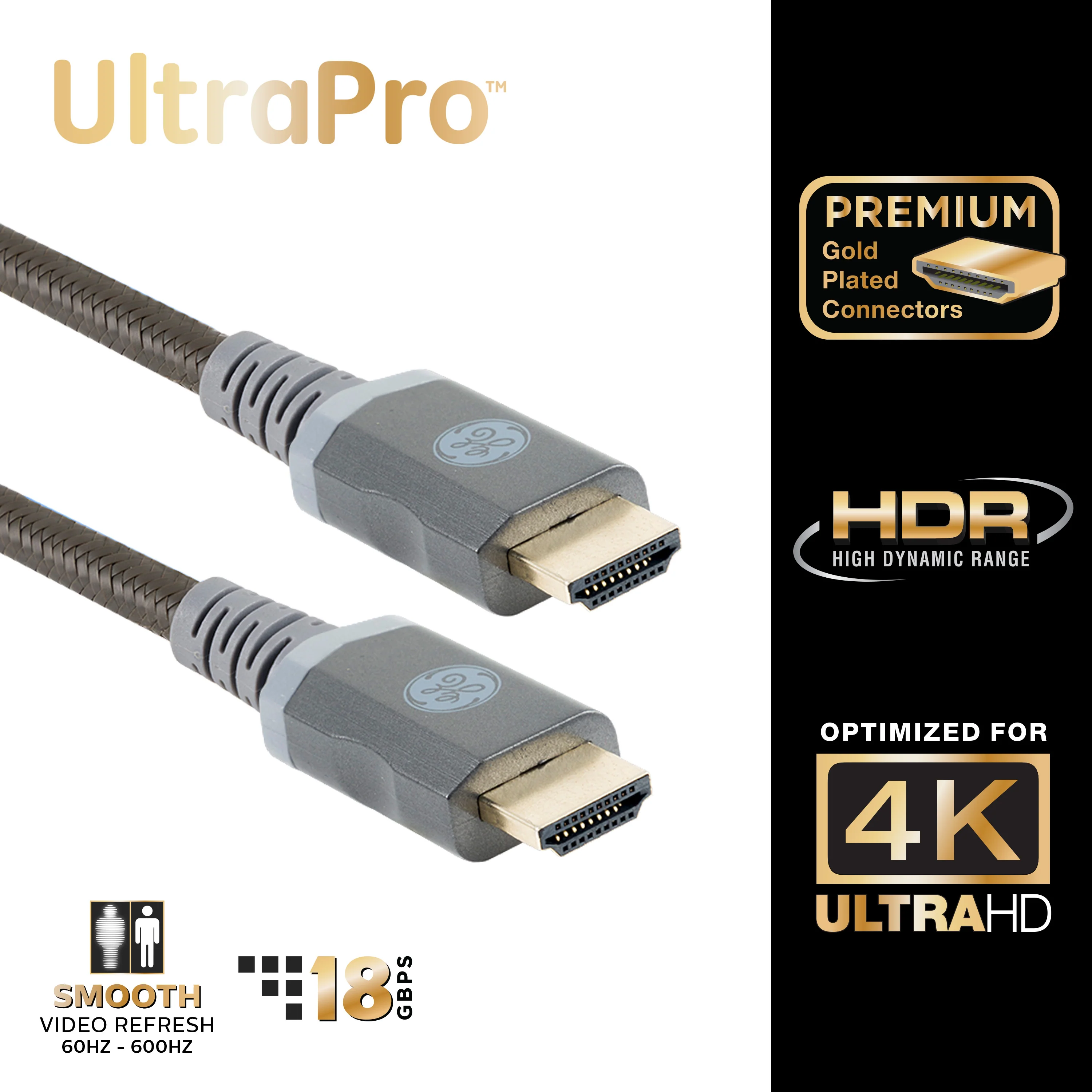 GE-branded UltraPro Premium Certified High-Speed HDMI Cable with Ethernet, 15ft. - Image 2
