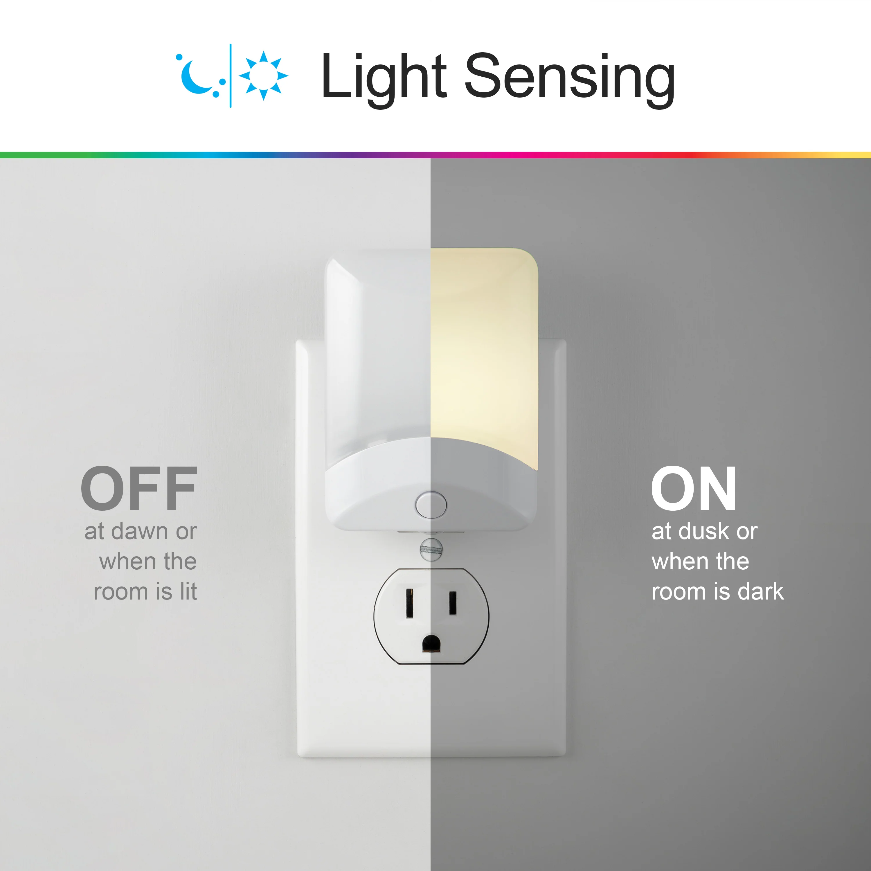 GE Color-Changing LED Night Light, Light Sensing, White, 4 Pack - Image 3