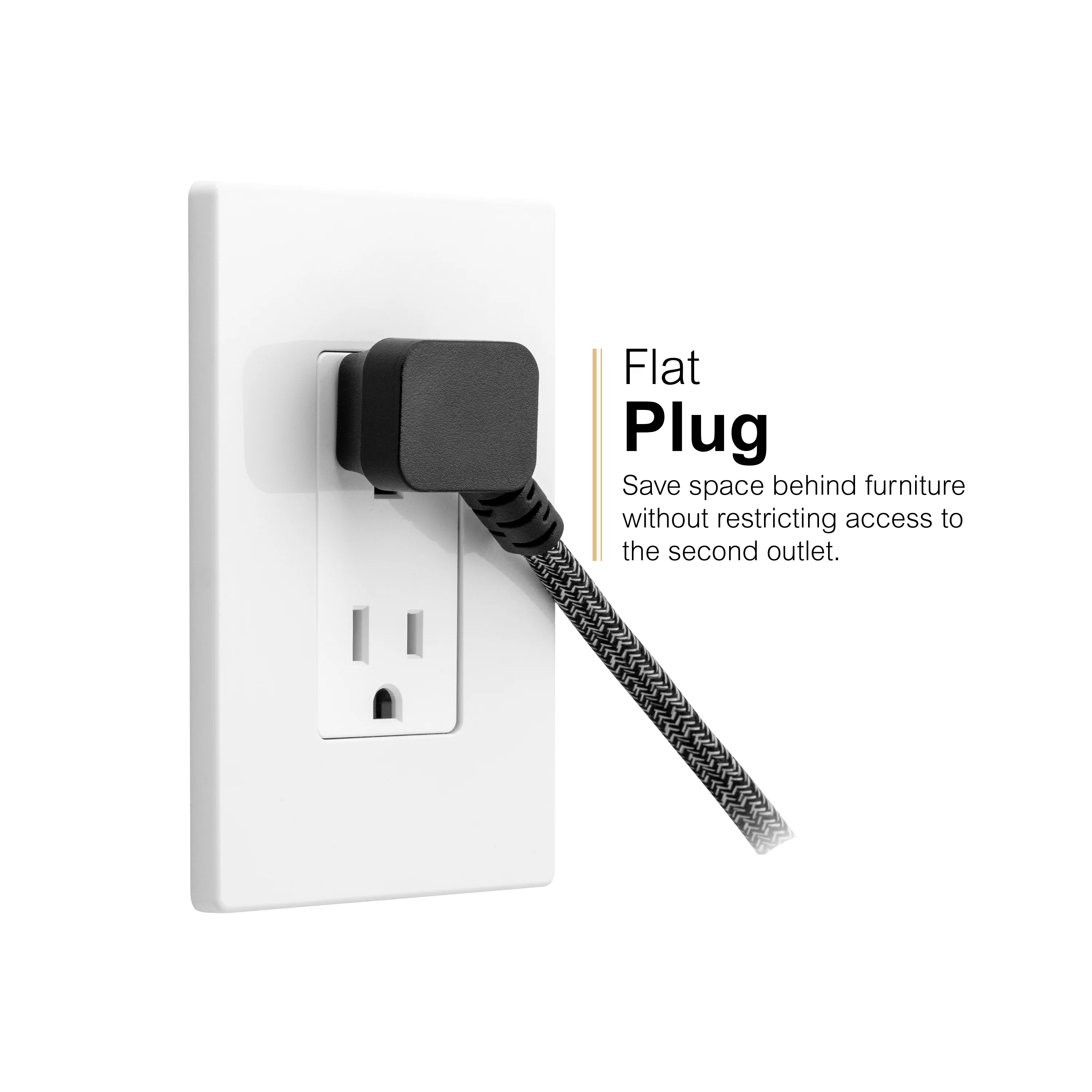 GE Desktop Power Hub, 2 USB-A, 2 USB-C, 5ft. cord, black - Image 2