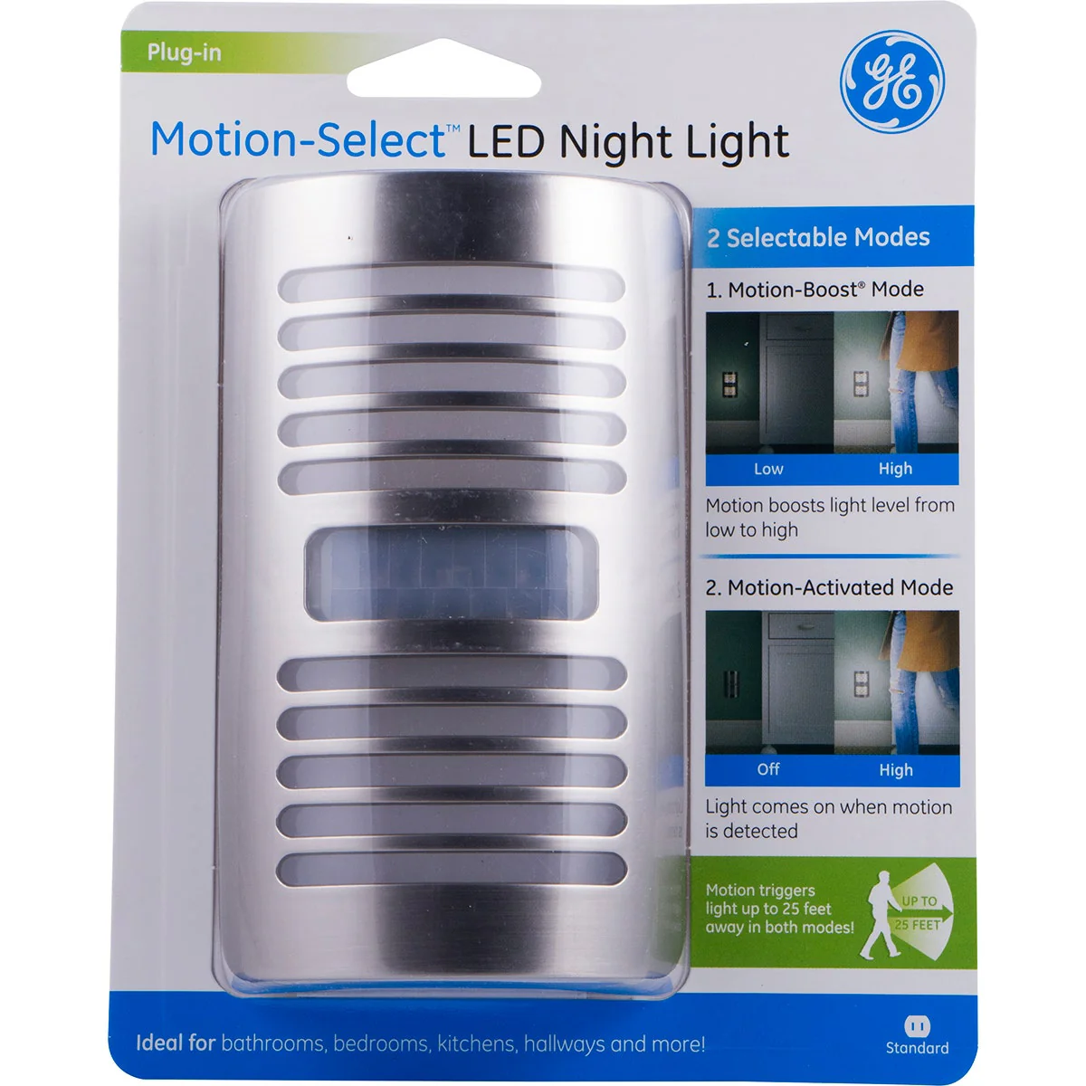 GE Enbrighten Motion-Select LED Night Light, Brushed Nickel - Image 11
